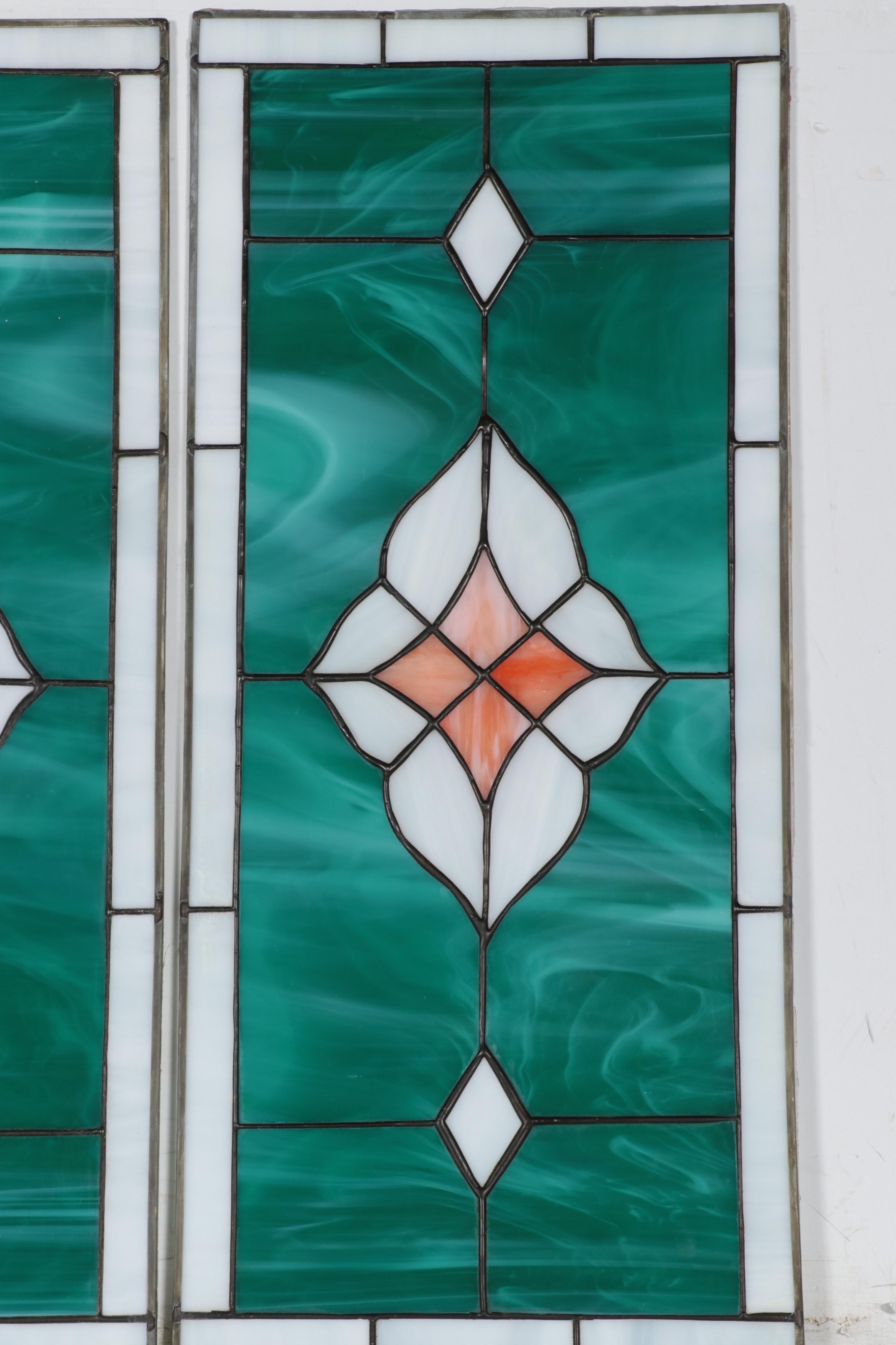 Victorian Style Slag Glass Panel