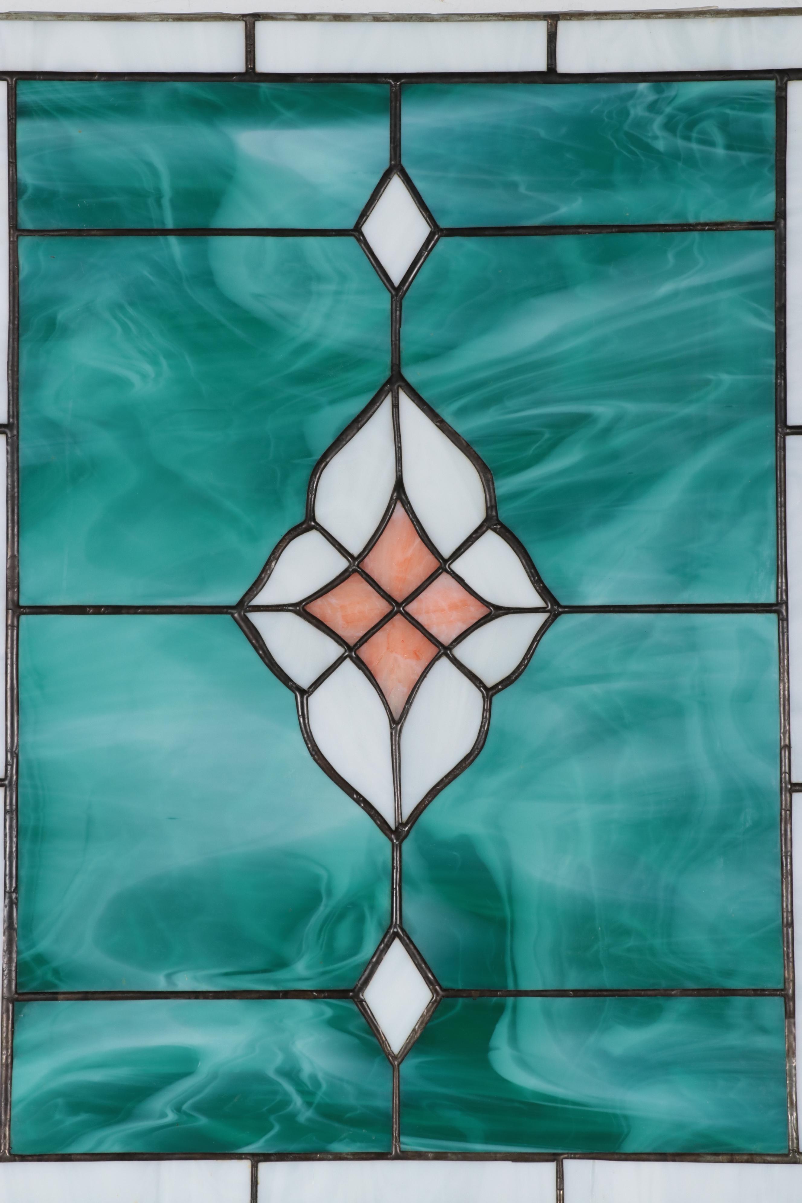 Victorian Style Slag Glass Panel