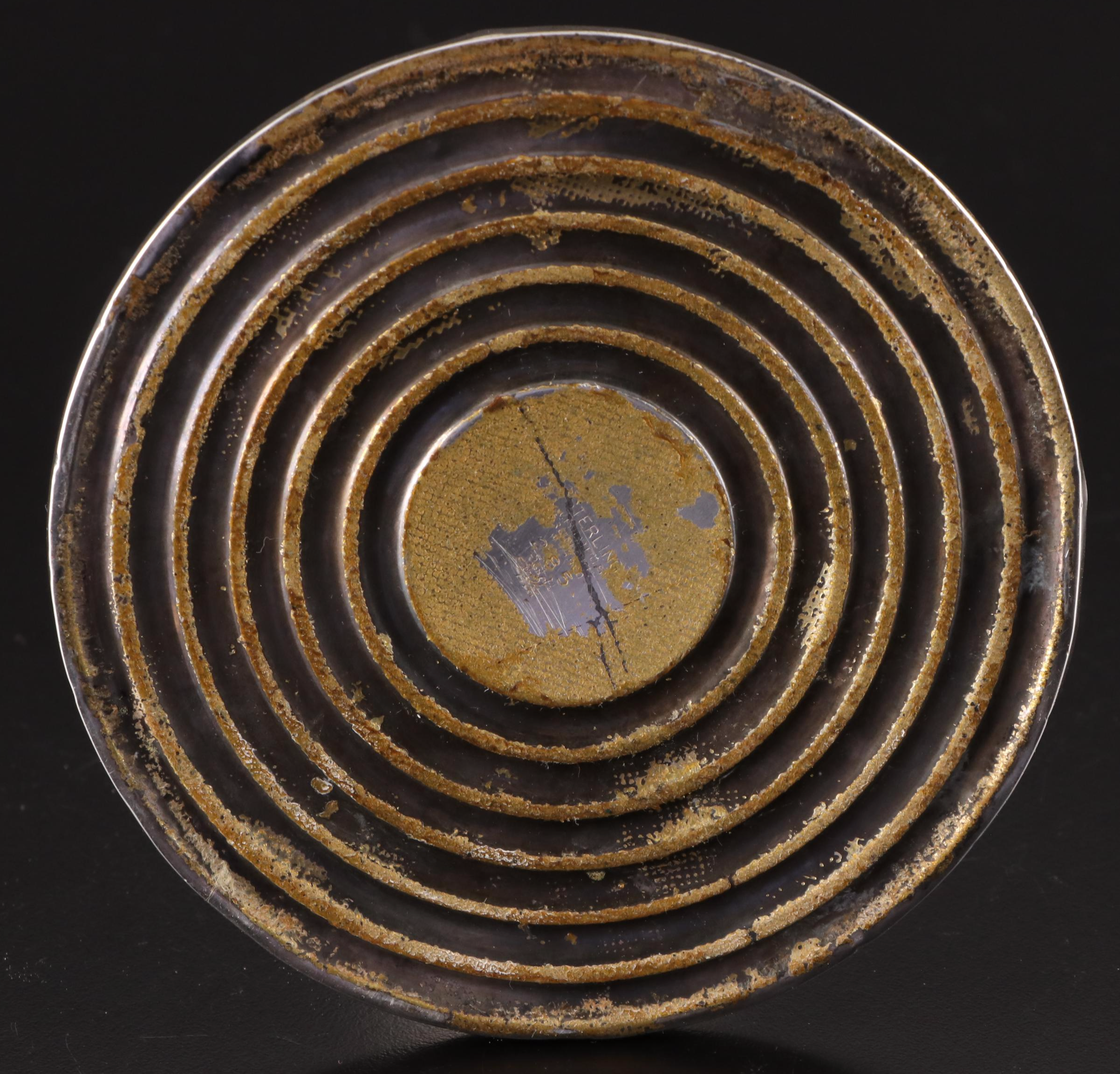 Redlich & Co. Sterling Silver Candlesticks with Spiral Etched Glass Shades