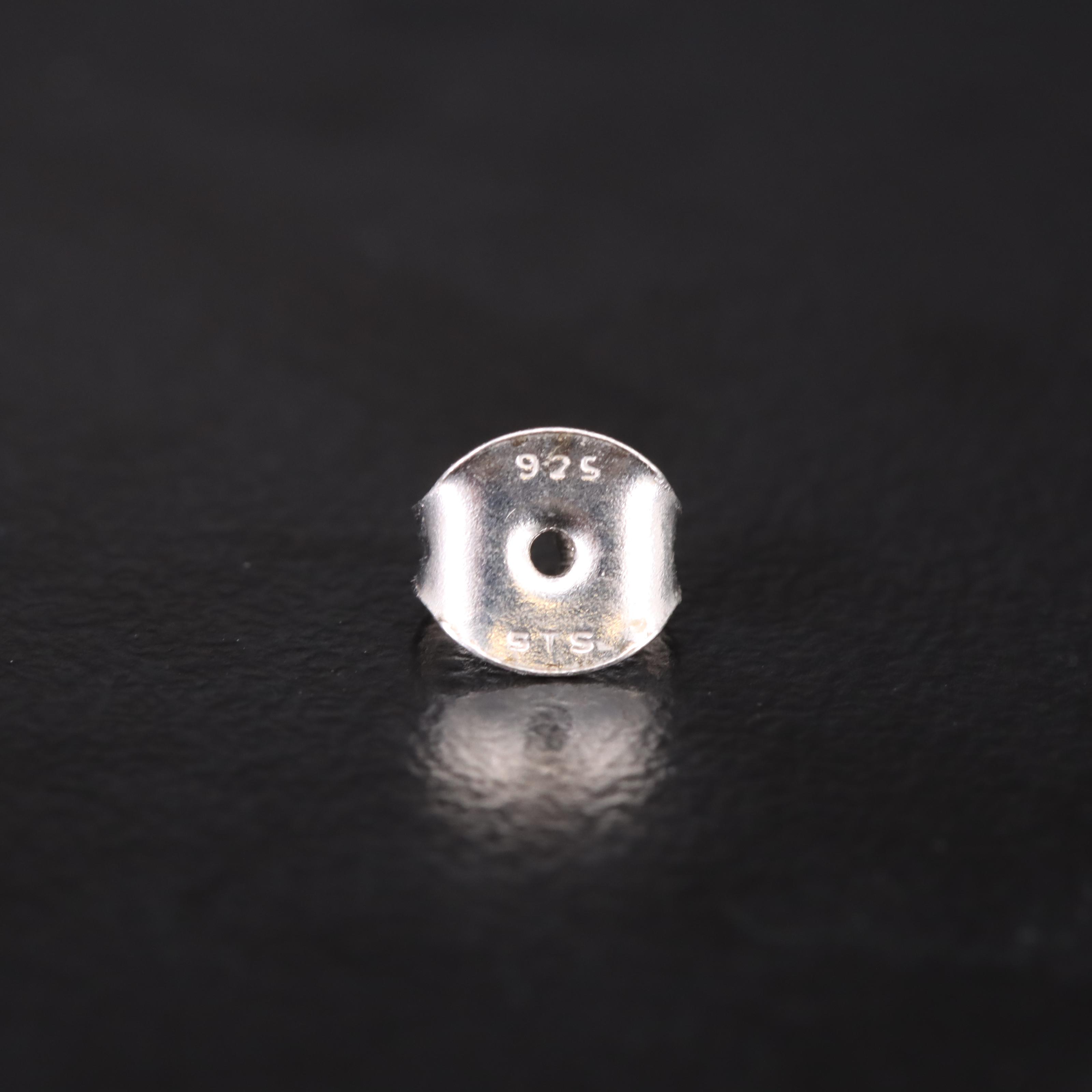 Sterling Petalite and Zircon Stud Earrings