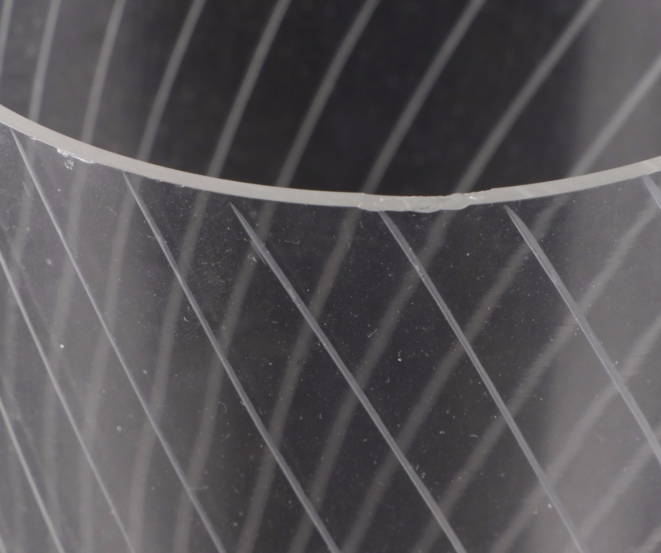 Redlich & Co. Sterling Silver Candlesticks with Spiral Etched Glass Shades