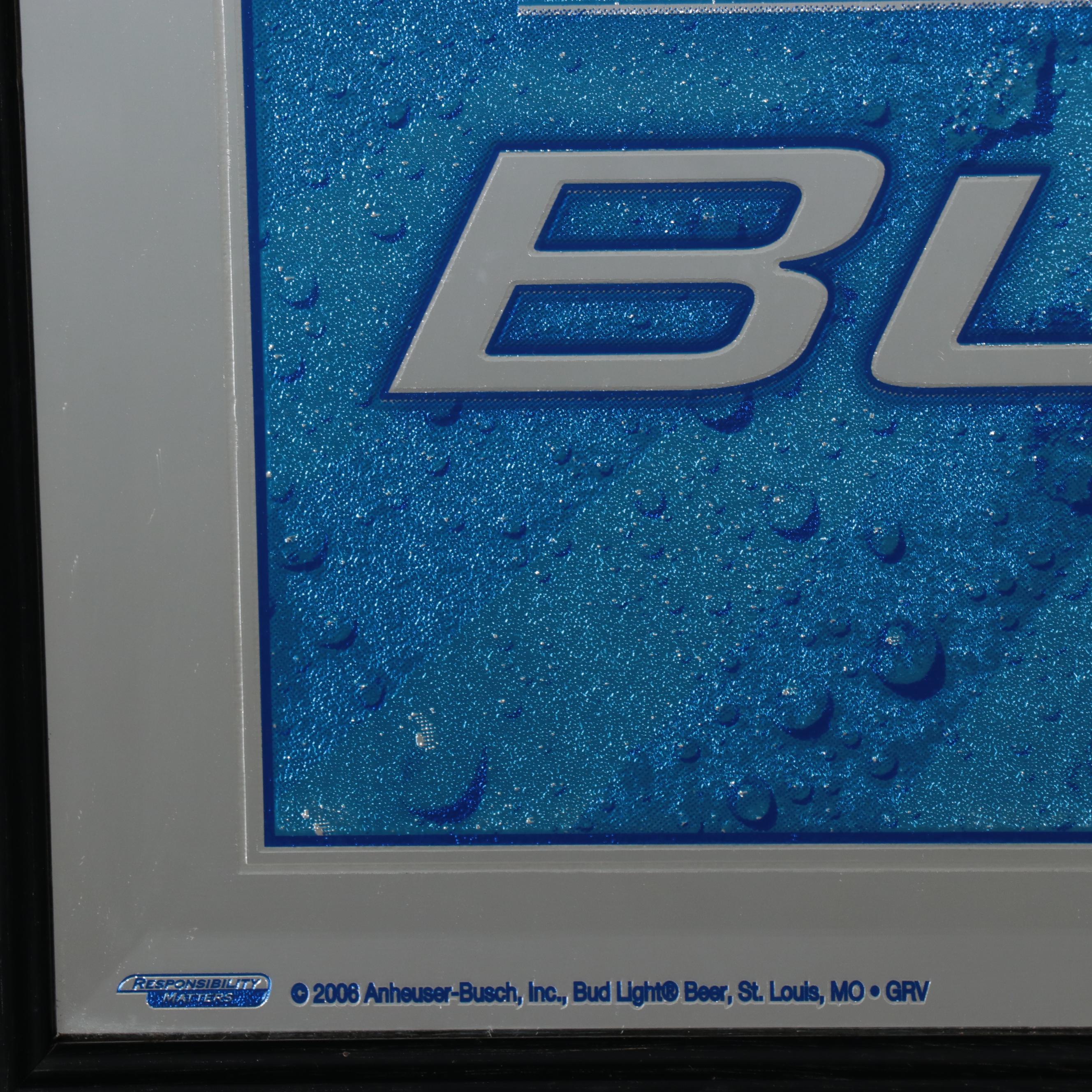 Bud Light and Buffalo Wild Wings Framed Mirror Sign