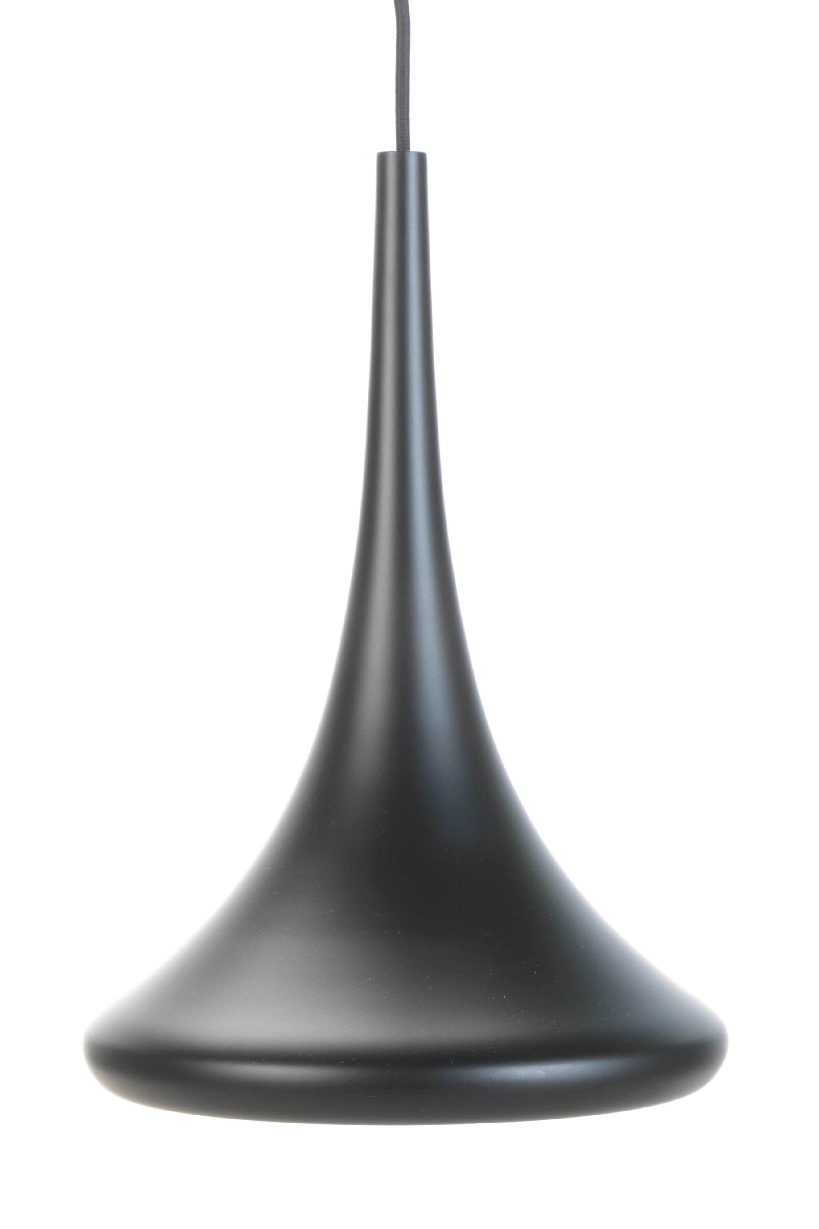 Four Matte Black Ceiling Pendant Lights