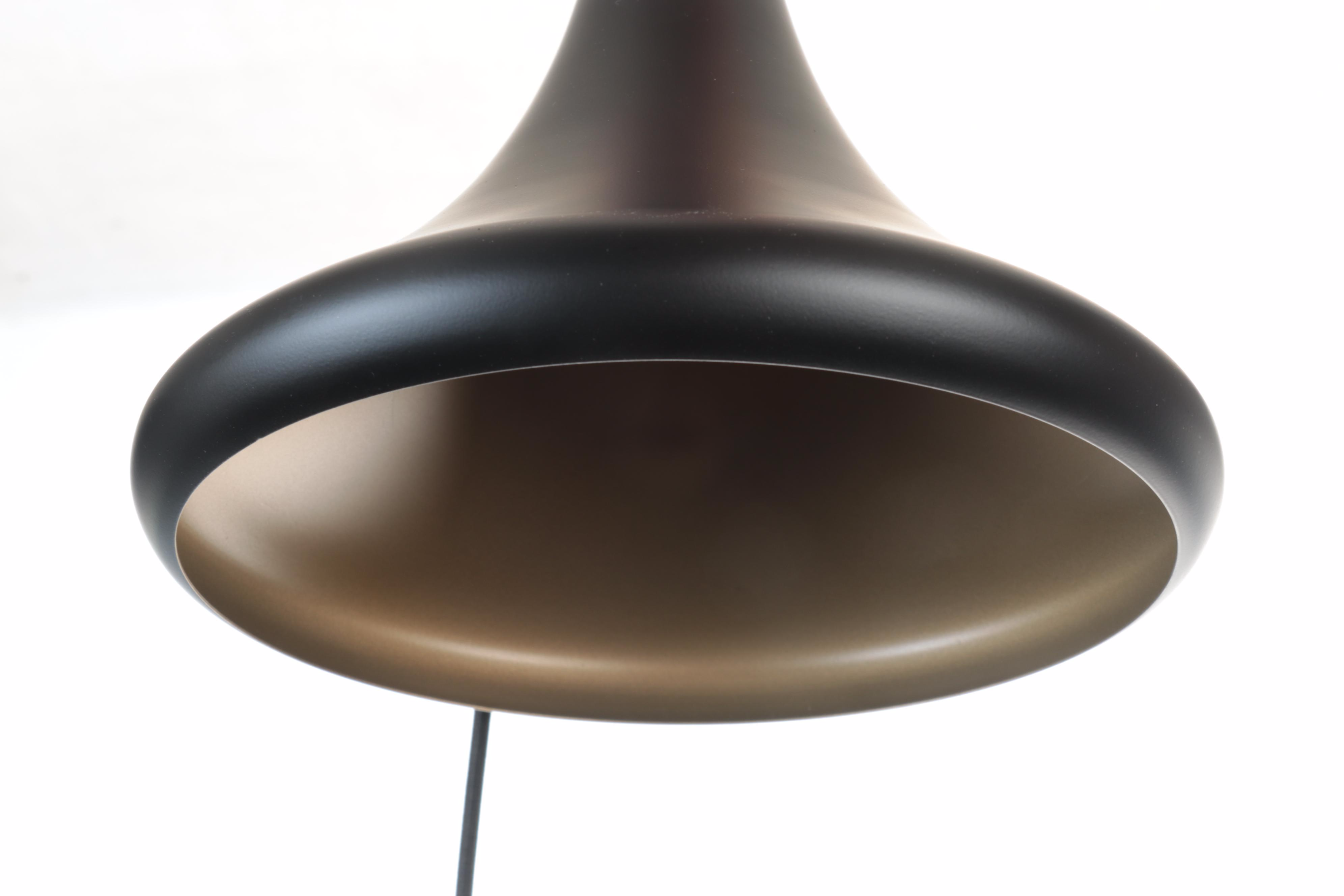 Four Matte Black Ceiling Pendant Lights