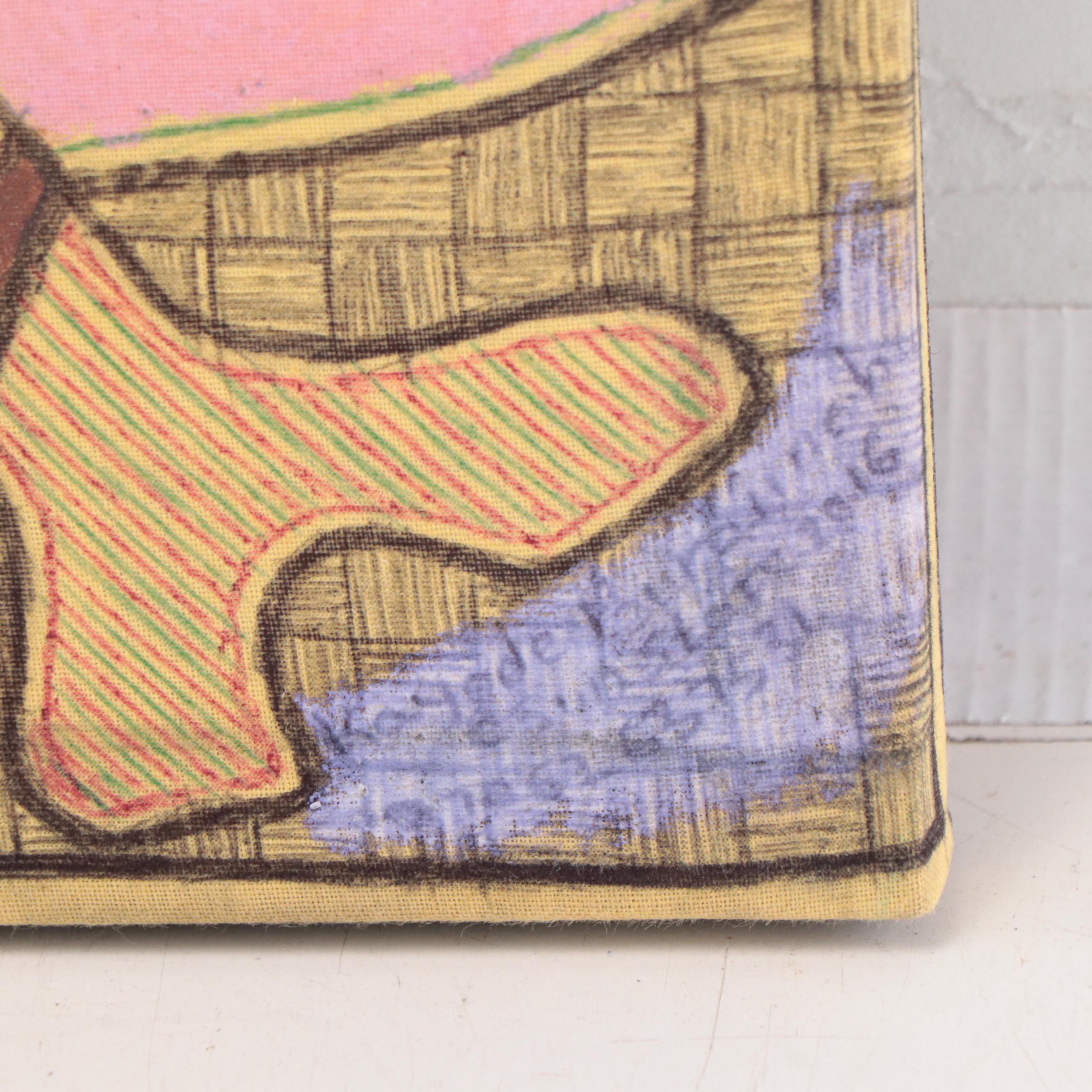 Kayode Buraimoh Stylized Fish Mixed Media Painting