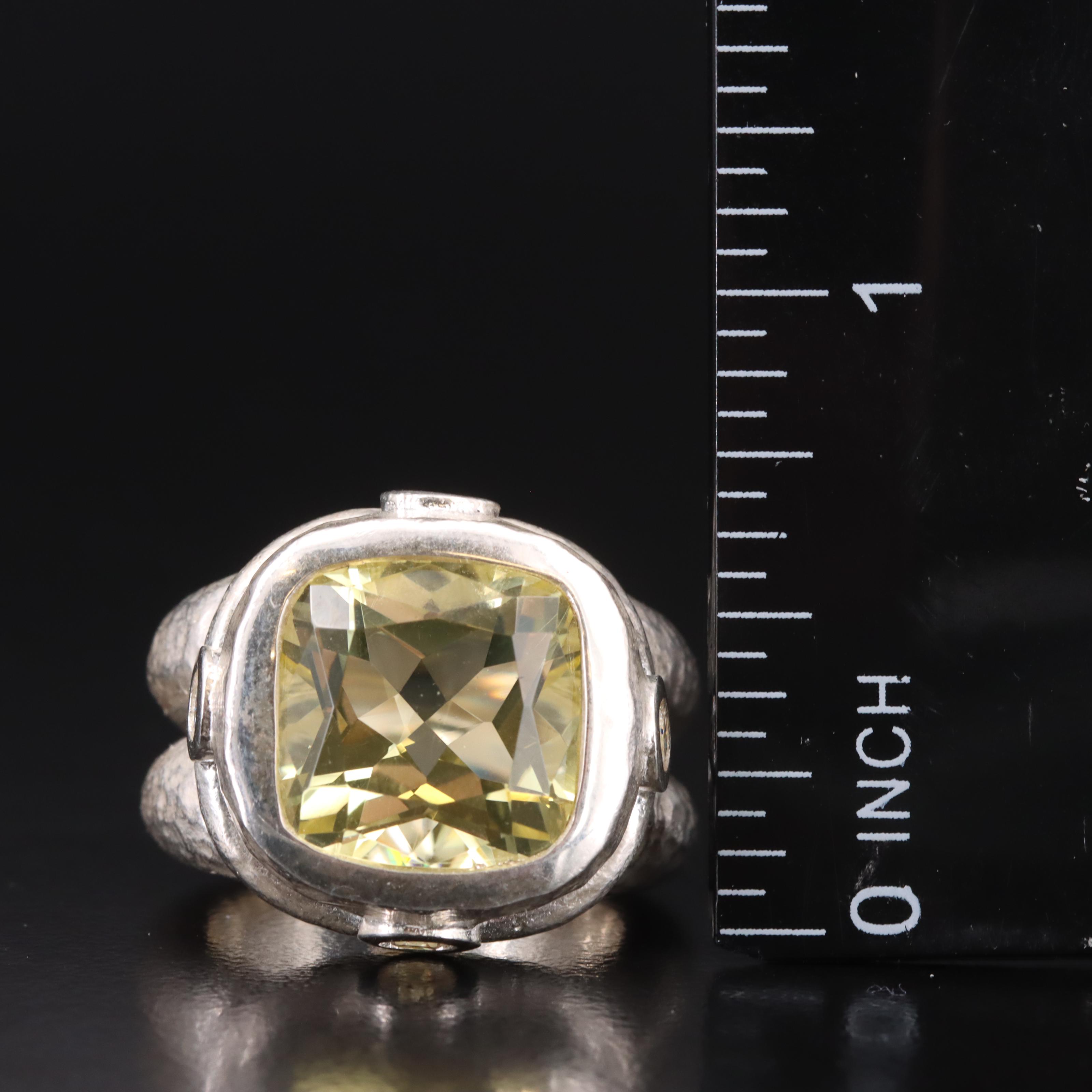 SeidenGang Sterling Citrine and Cubic Zirconia Ring