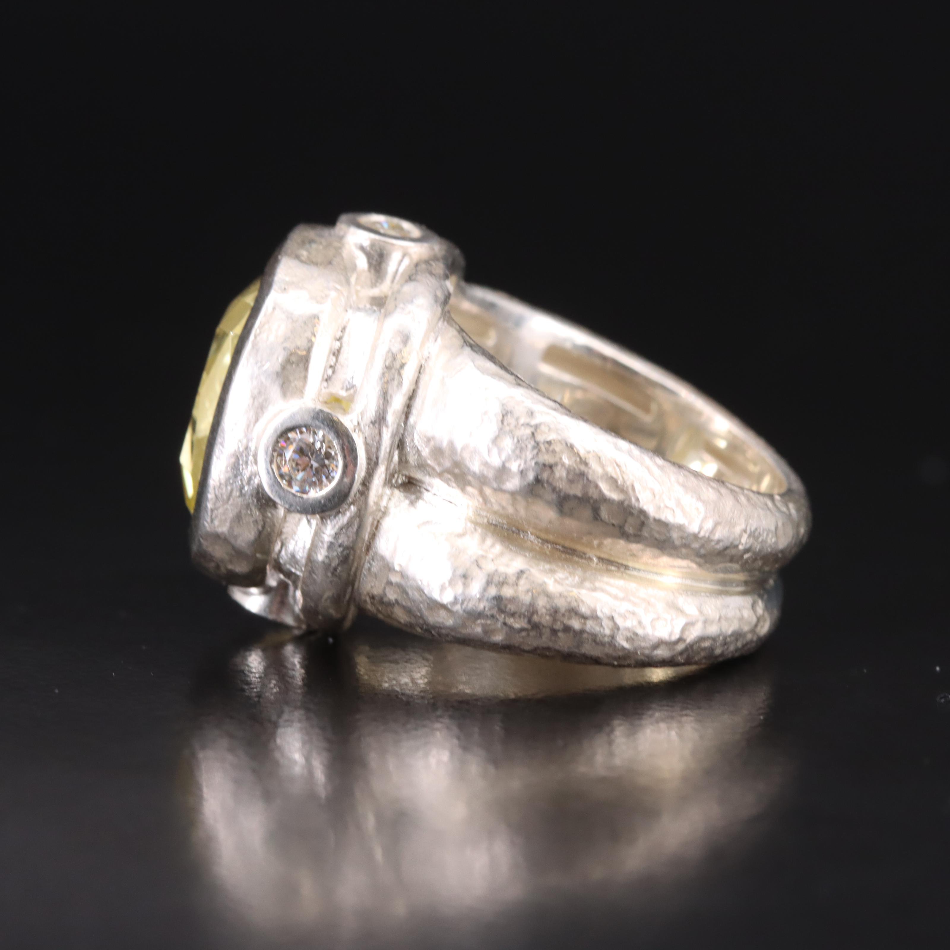 SeidenGang Sterling Citrine and Cubic Zirconia Ring