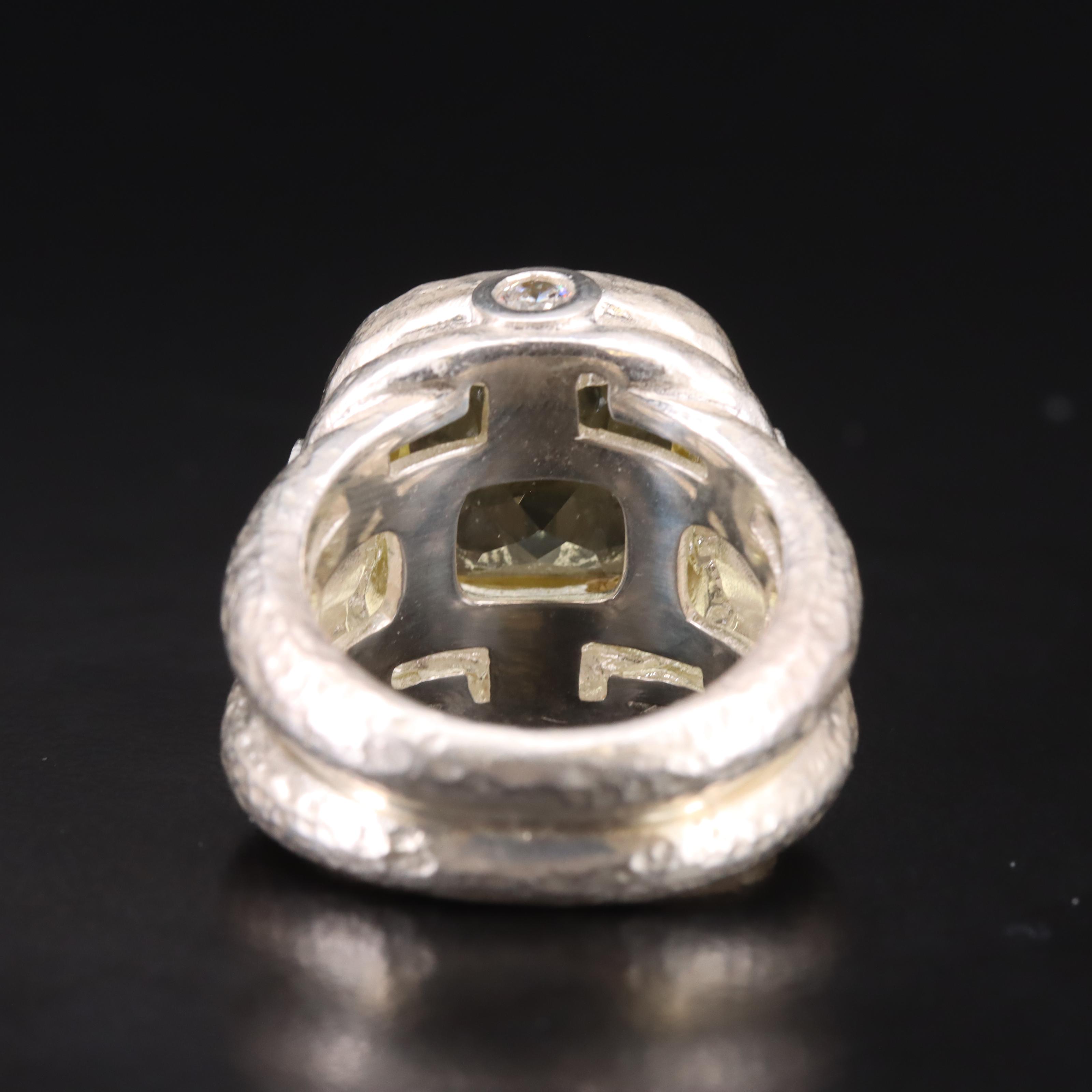 SeidenGang Sterling Citrine and Cubic Zirconia Ring