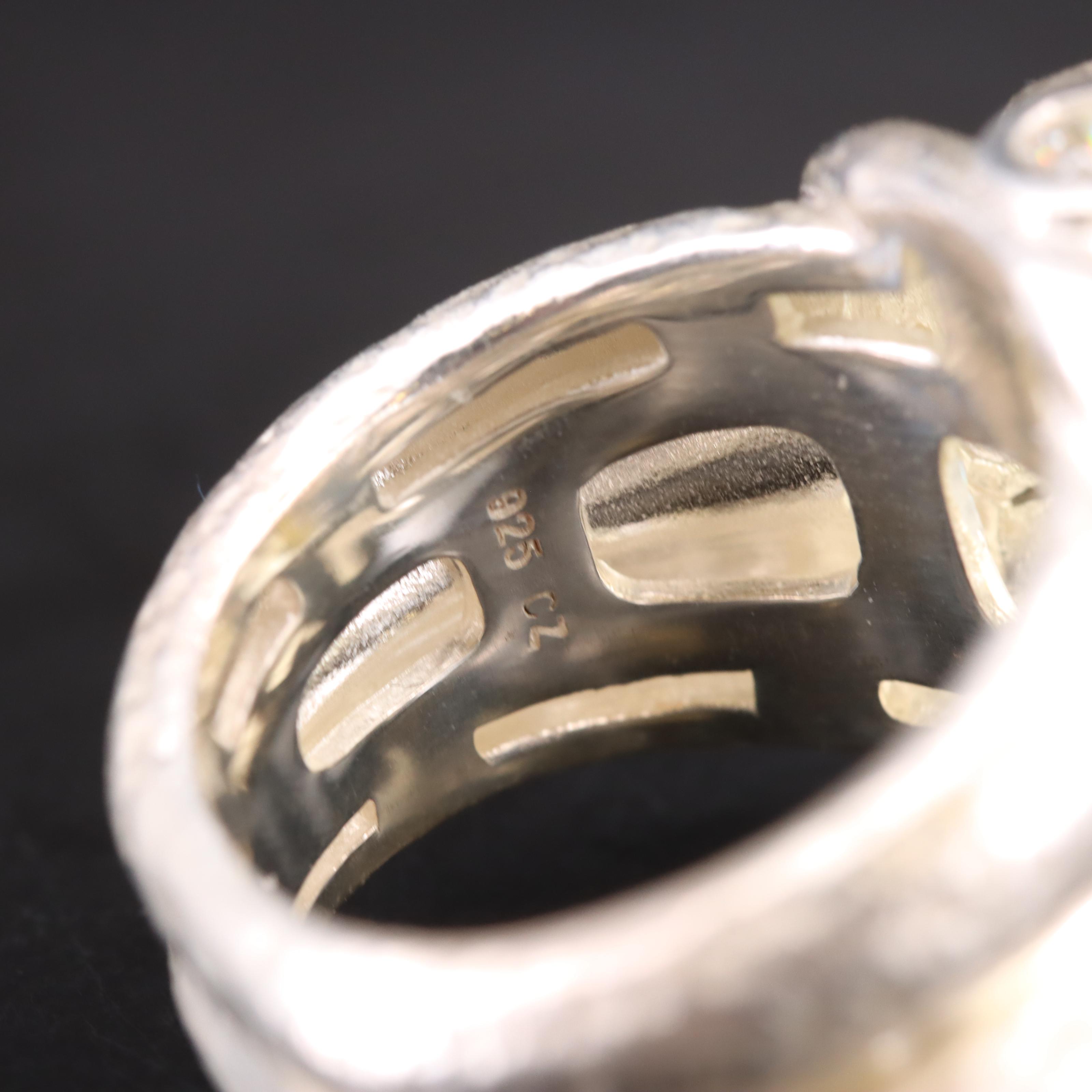 SeidenGang Sterling Citrine and Cubic Zirconia Ring