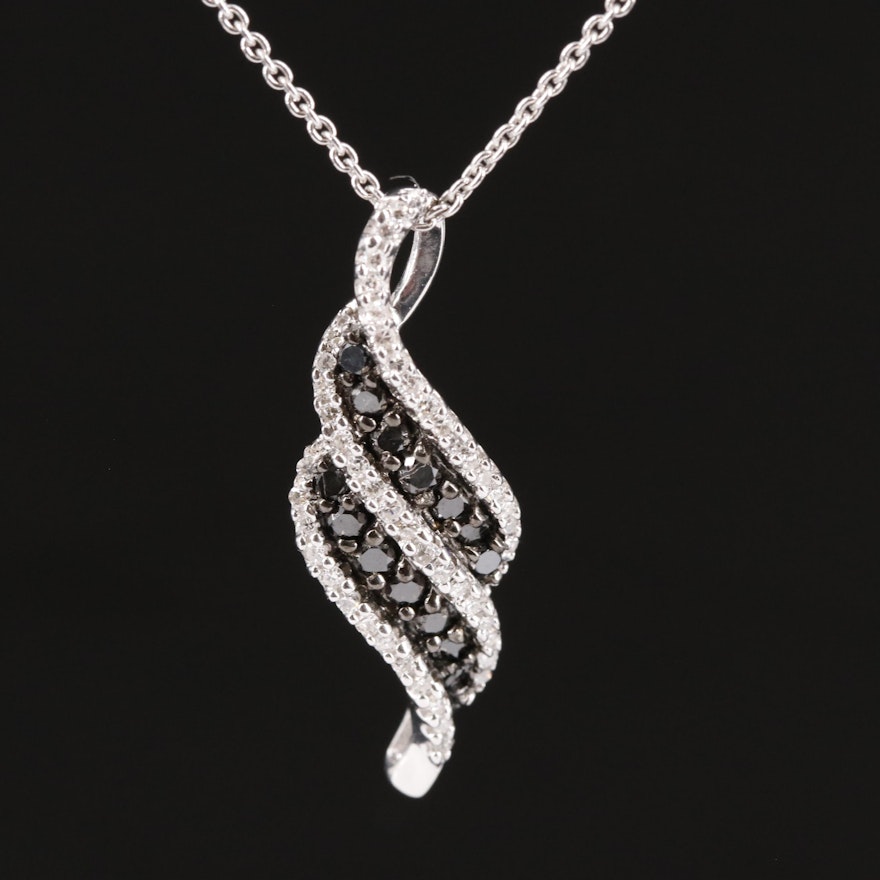 Sterling 0.53 CTW Diamond Pendant Necklace