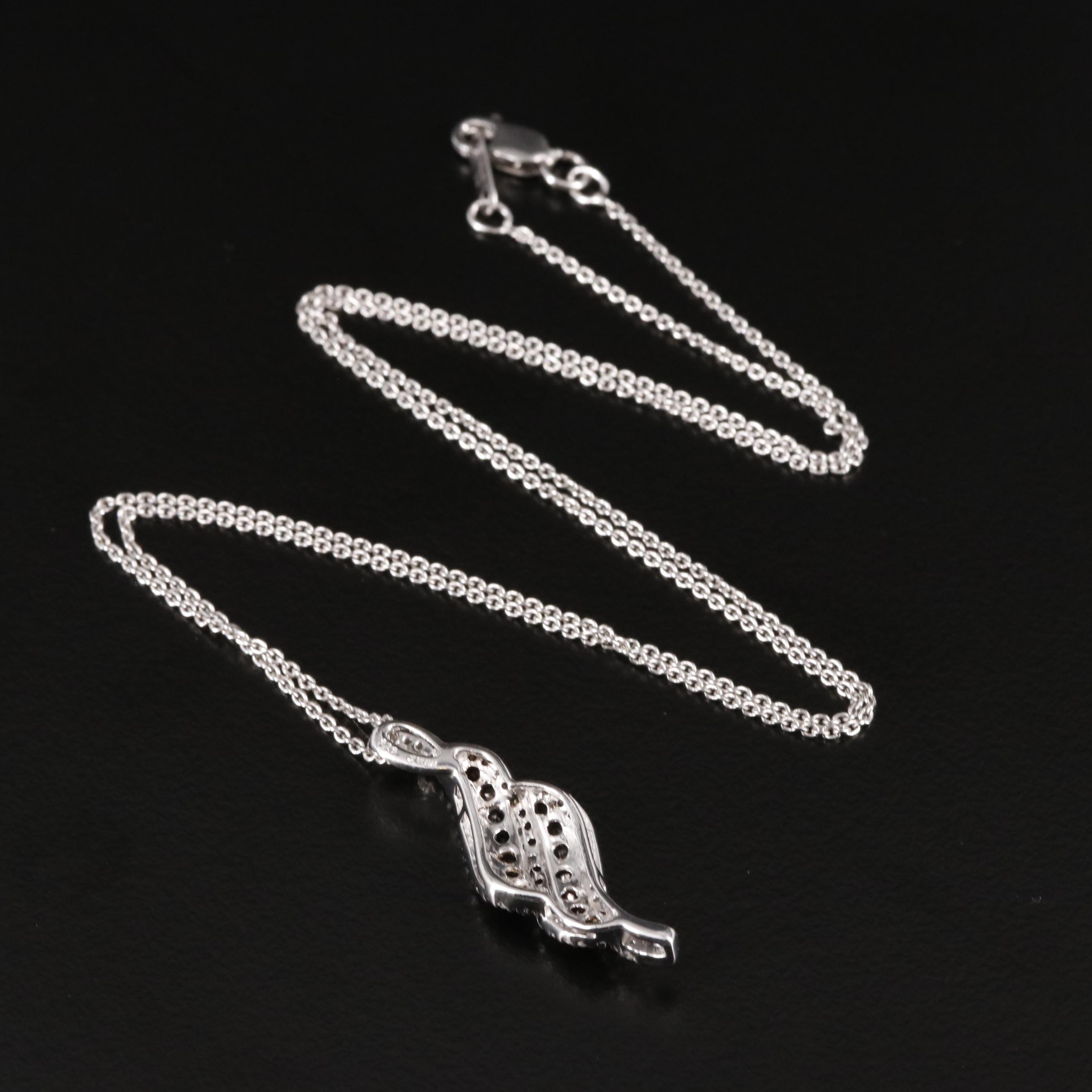 Sterling 0.53 CTW Diamond Pendant Necklace