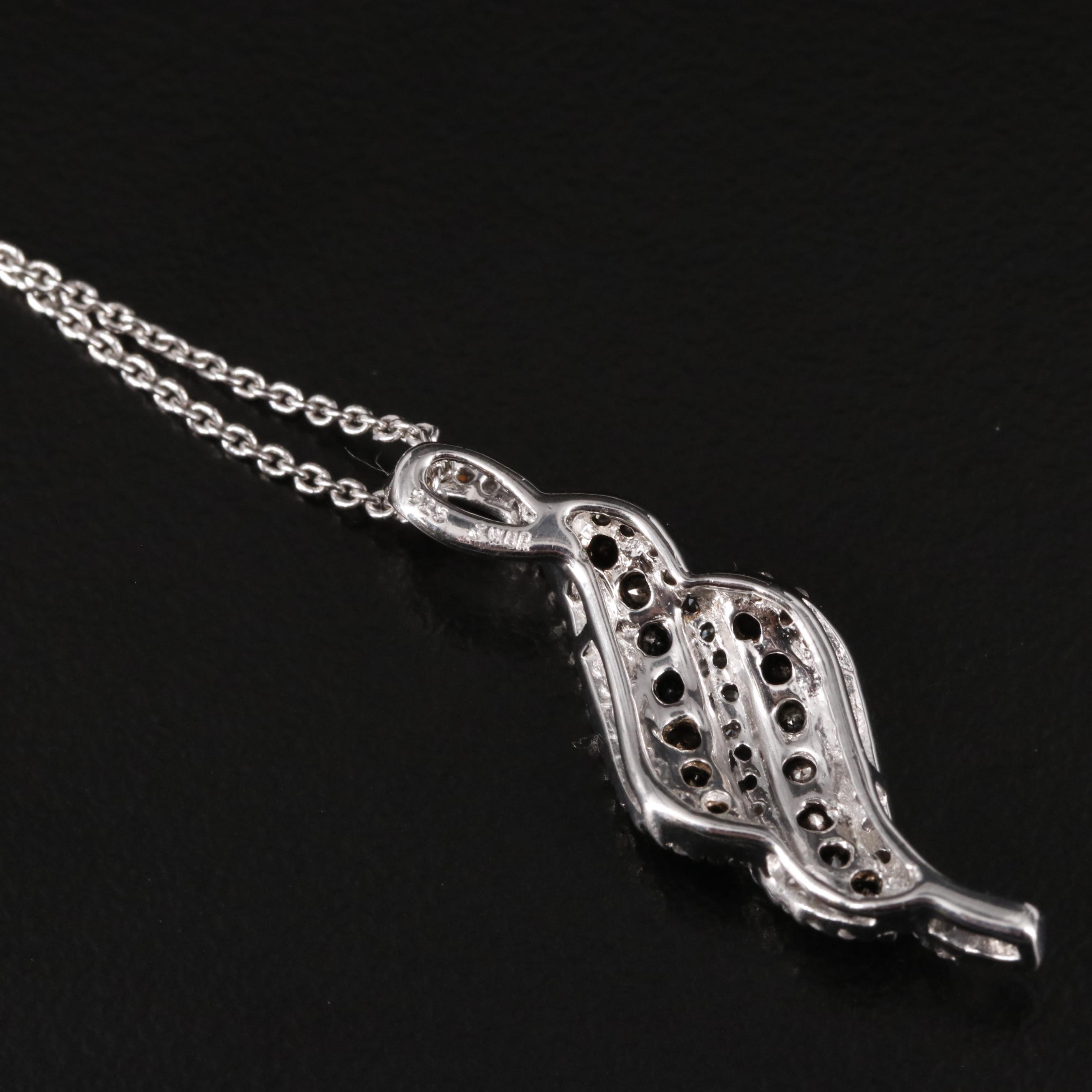 Sterling 0.53 CTW Diamond Pendant Necklace