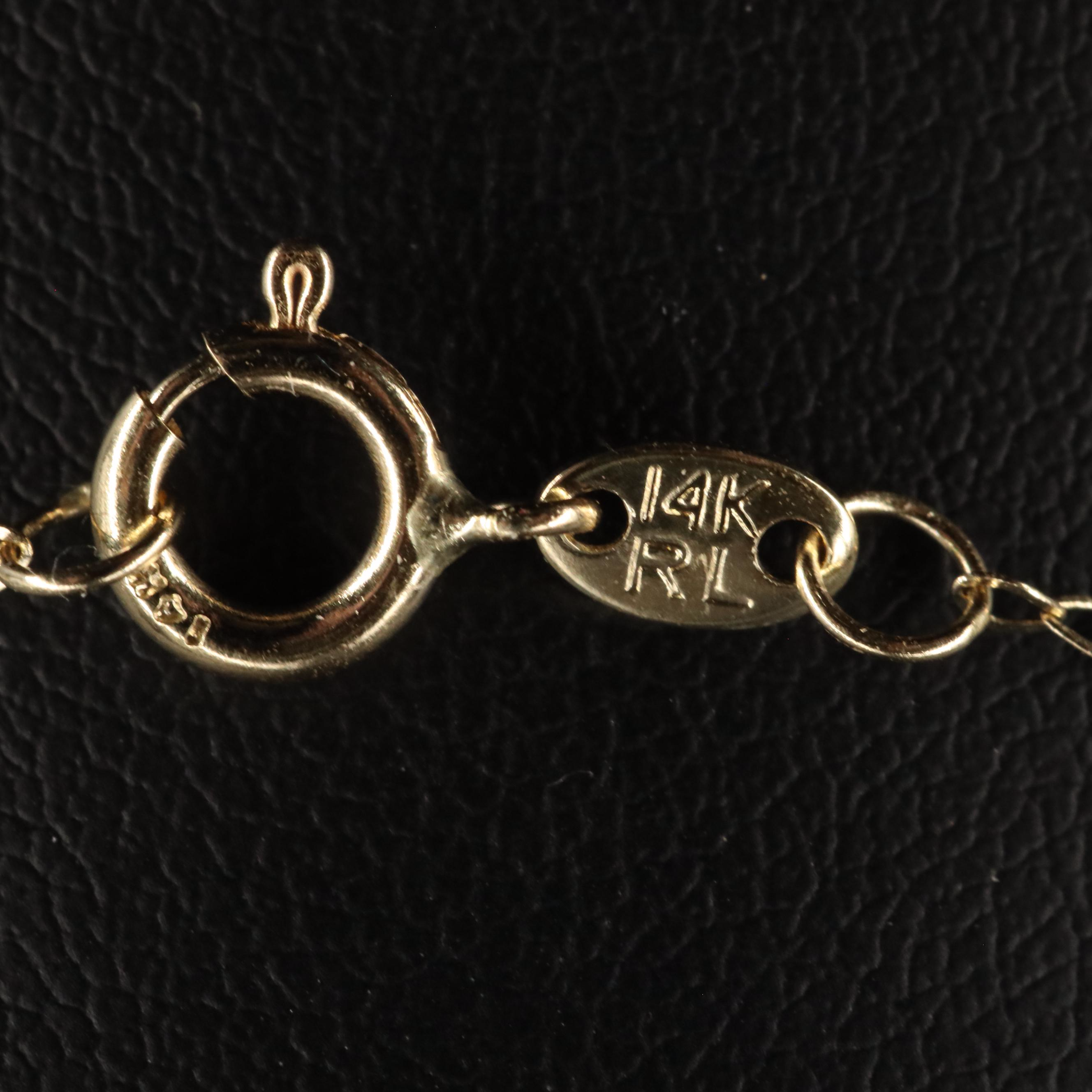 14K Lower Case Letter 'U' Pendant Necklace