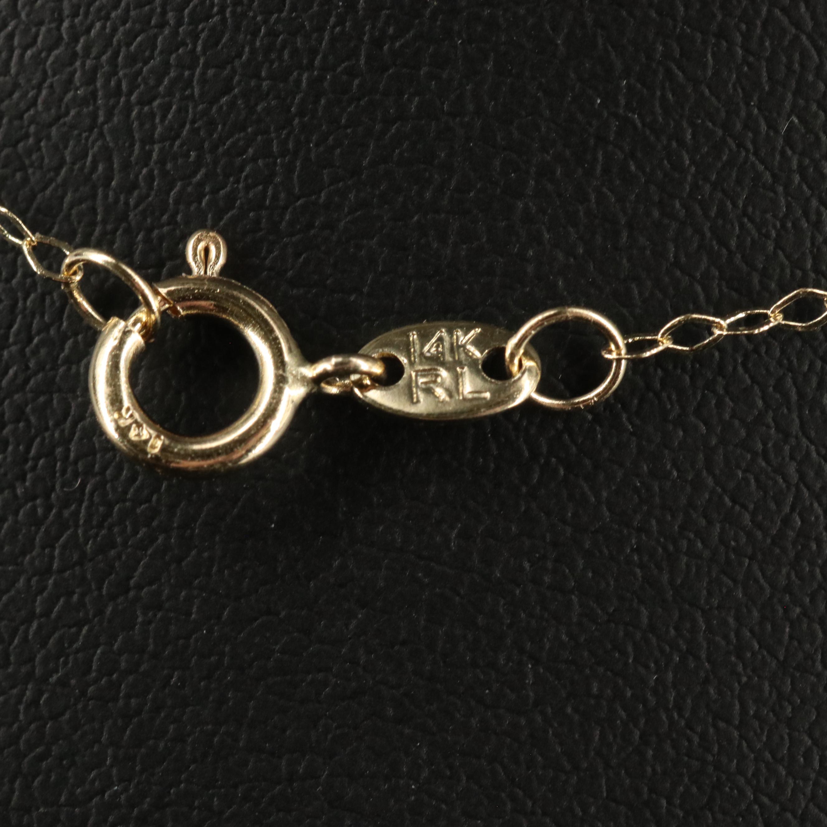 14K Lower Case Letter 'U' Pendant Necklace