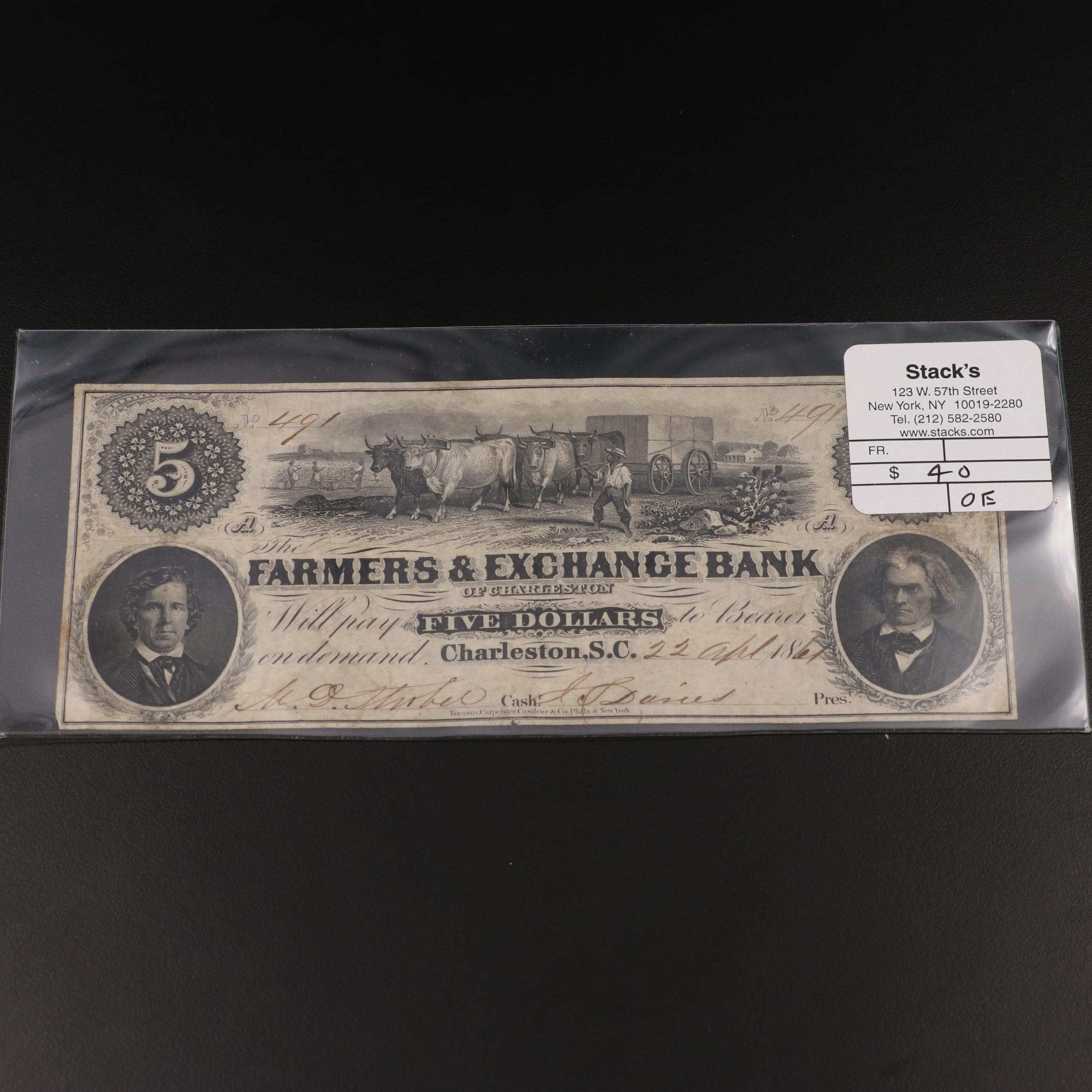 Two Civil War Era Obsolete Bank Notes
