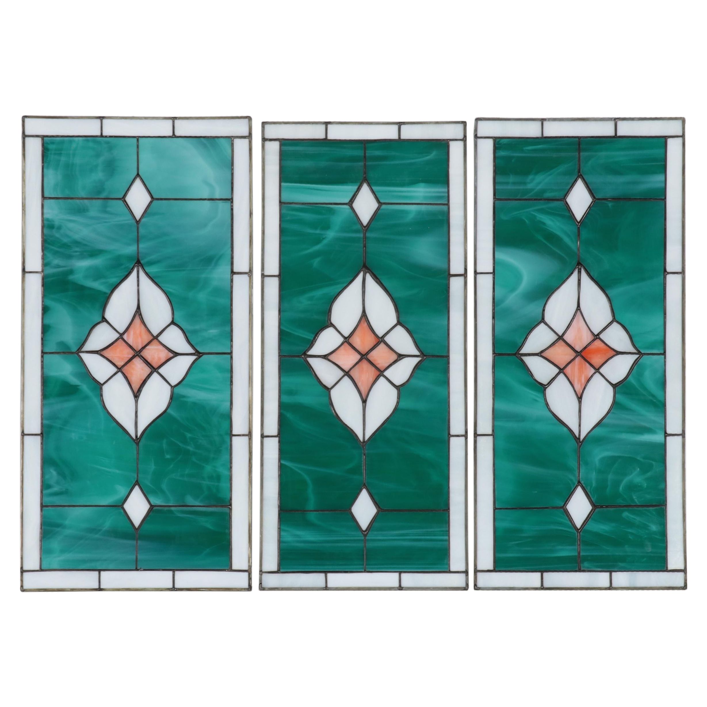 Victorian Style Slag Glass Panel