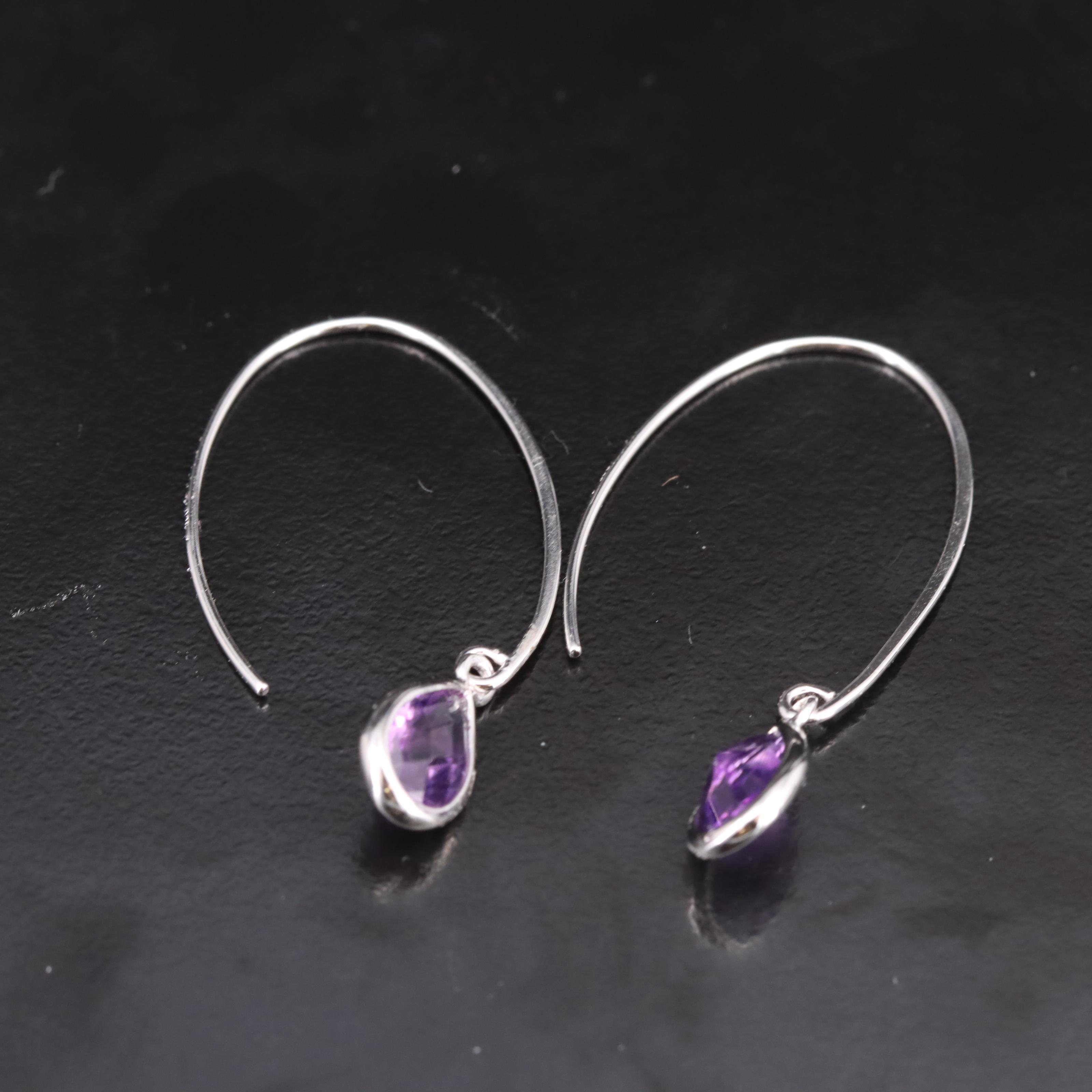 Sterling Amethyst Earrings