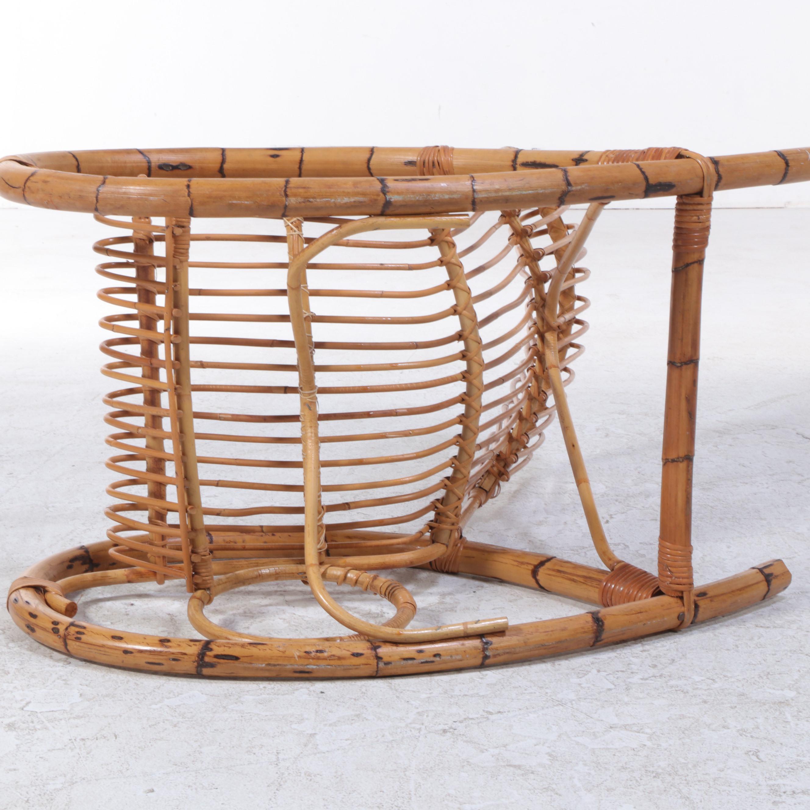 Franco Albini Modern Bamboo Rocking Chair, Mid to Late 20th Century