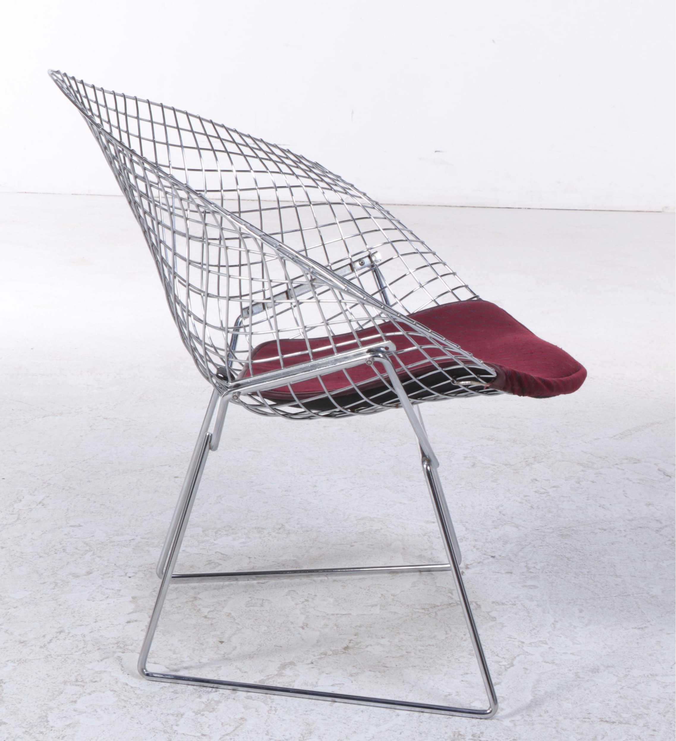 Harry Bertoia for Knoll Little Diamond Chromed Metal Chair