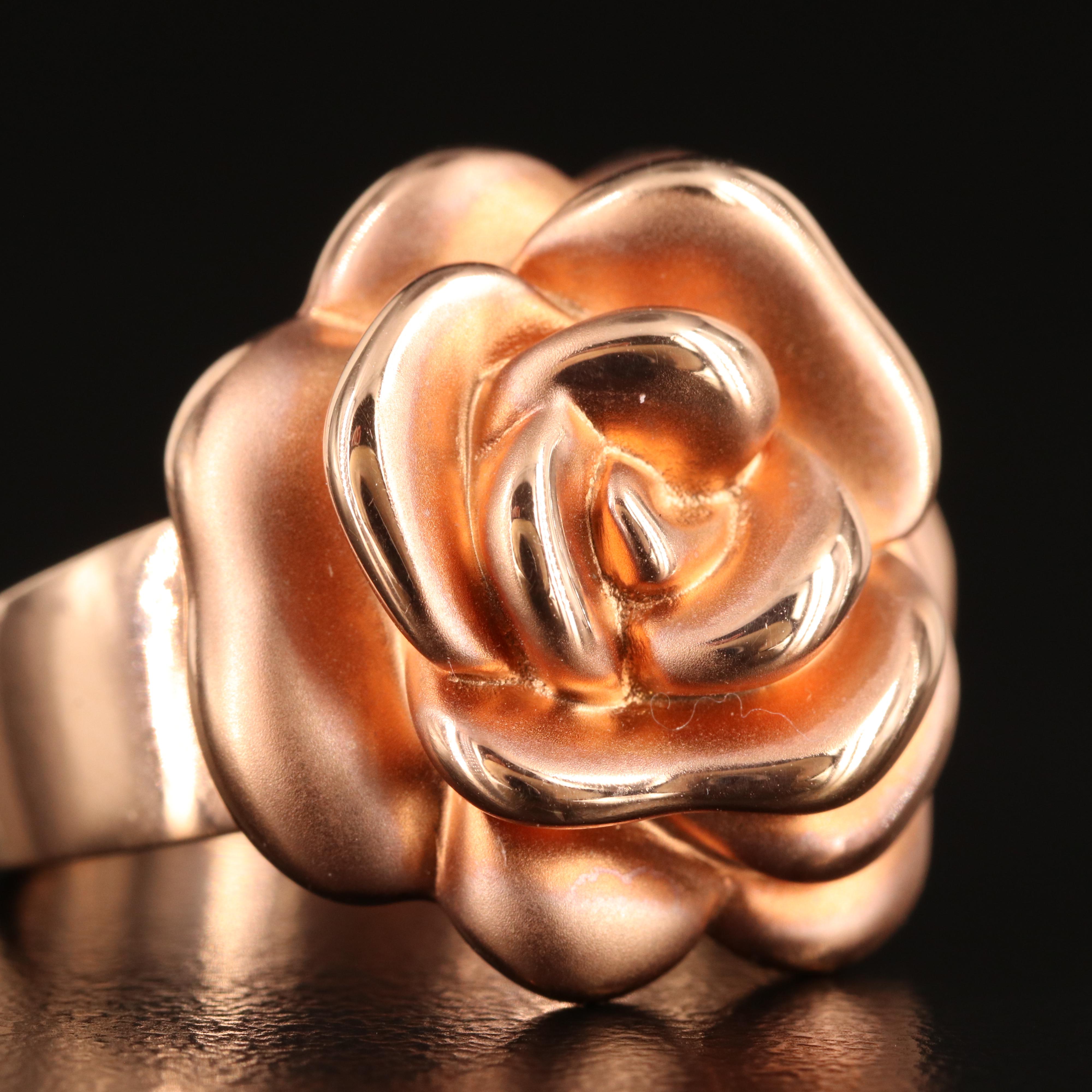 14K Rose Gold Flower Ring