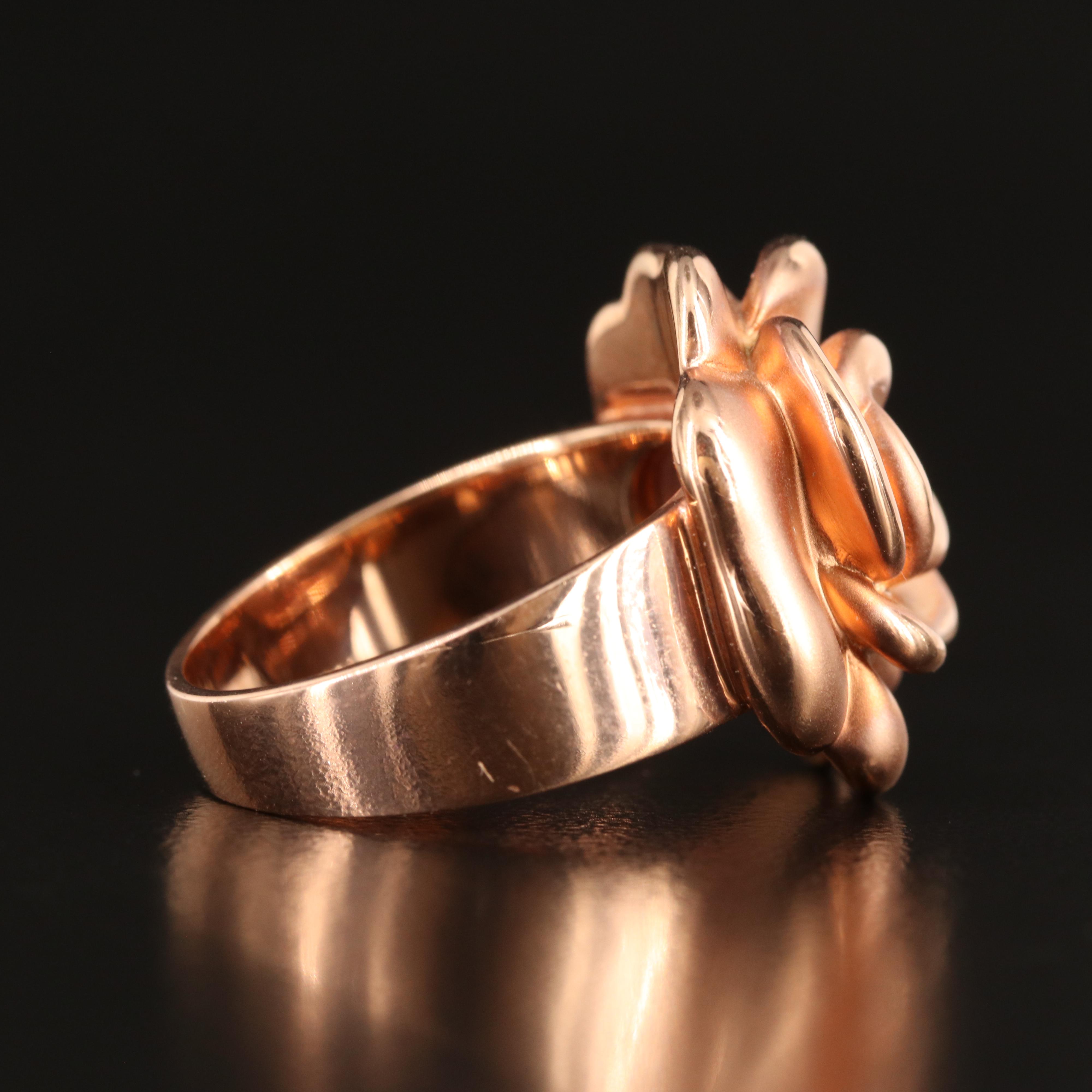 14K Rose Gold Flower Ring