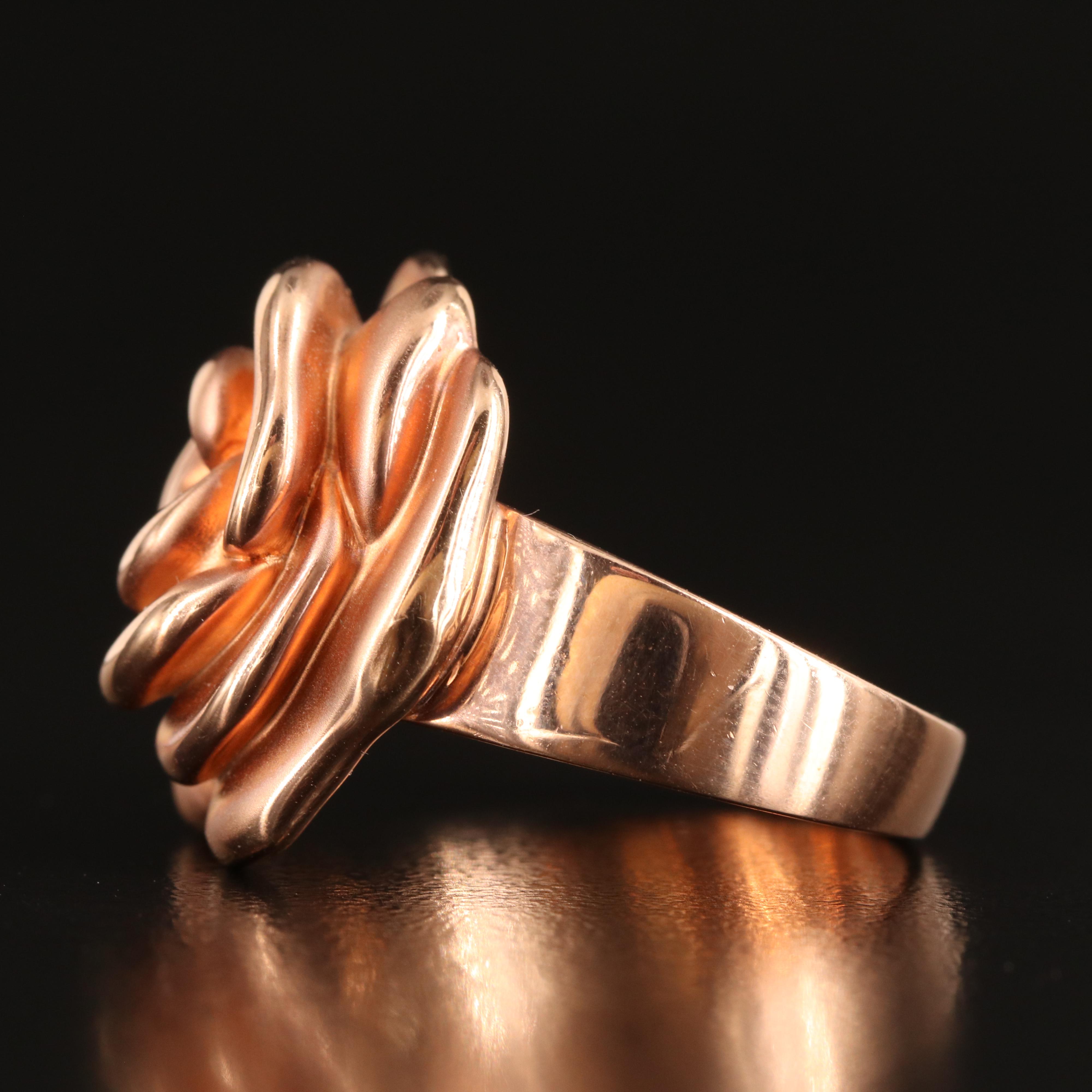 14K Rose Gold Flower Ring