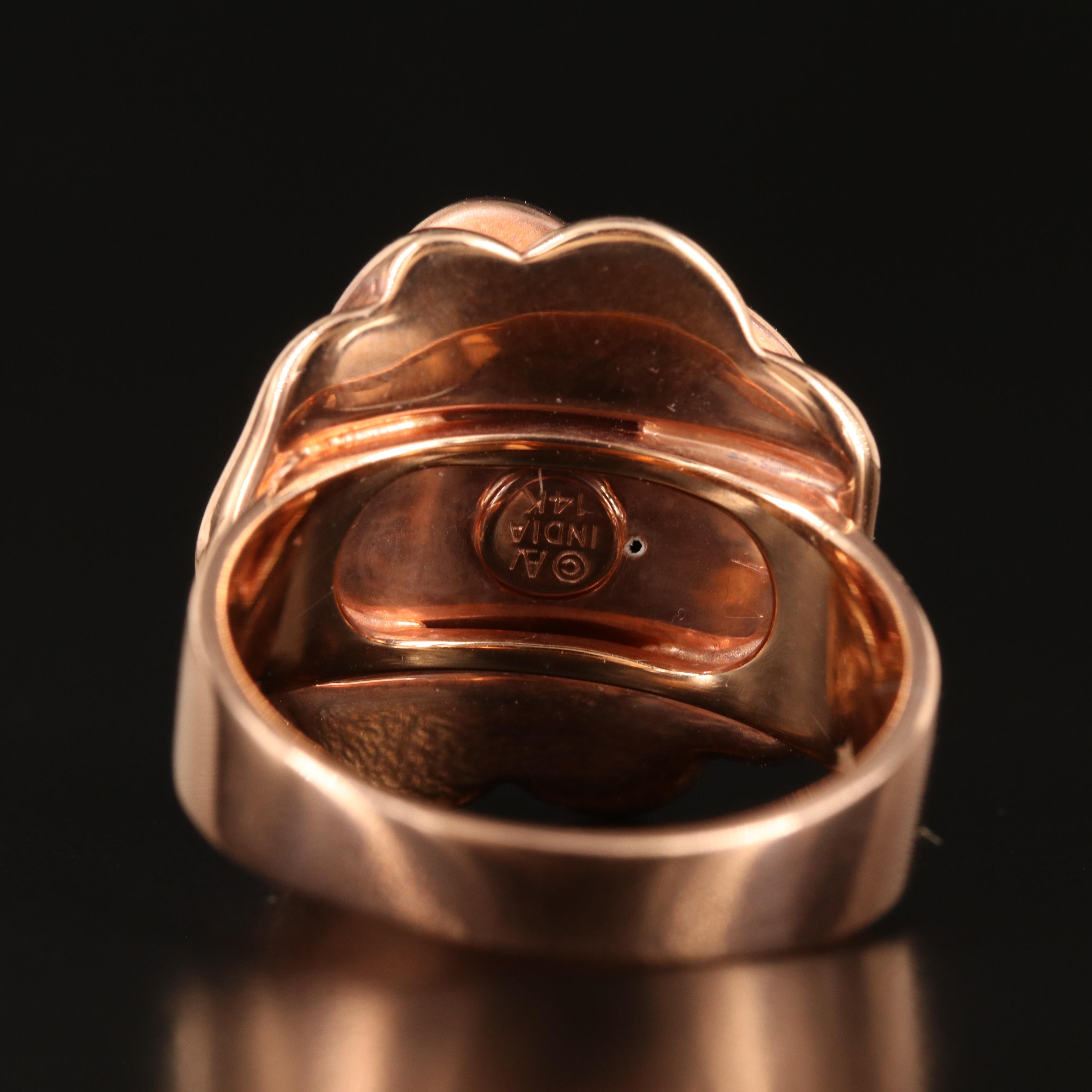 14K Rose Gold Flower Ring