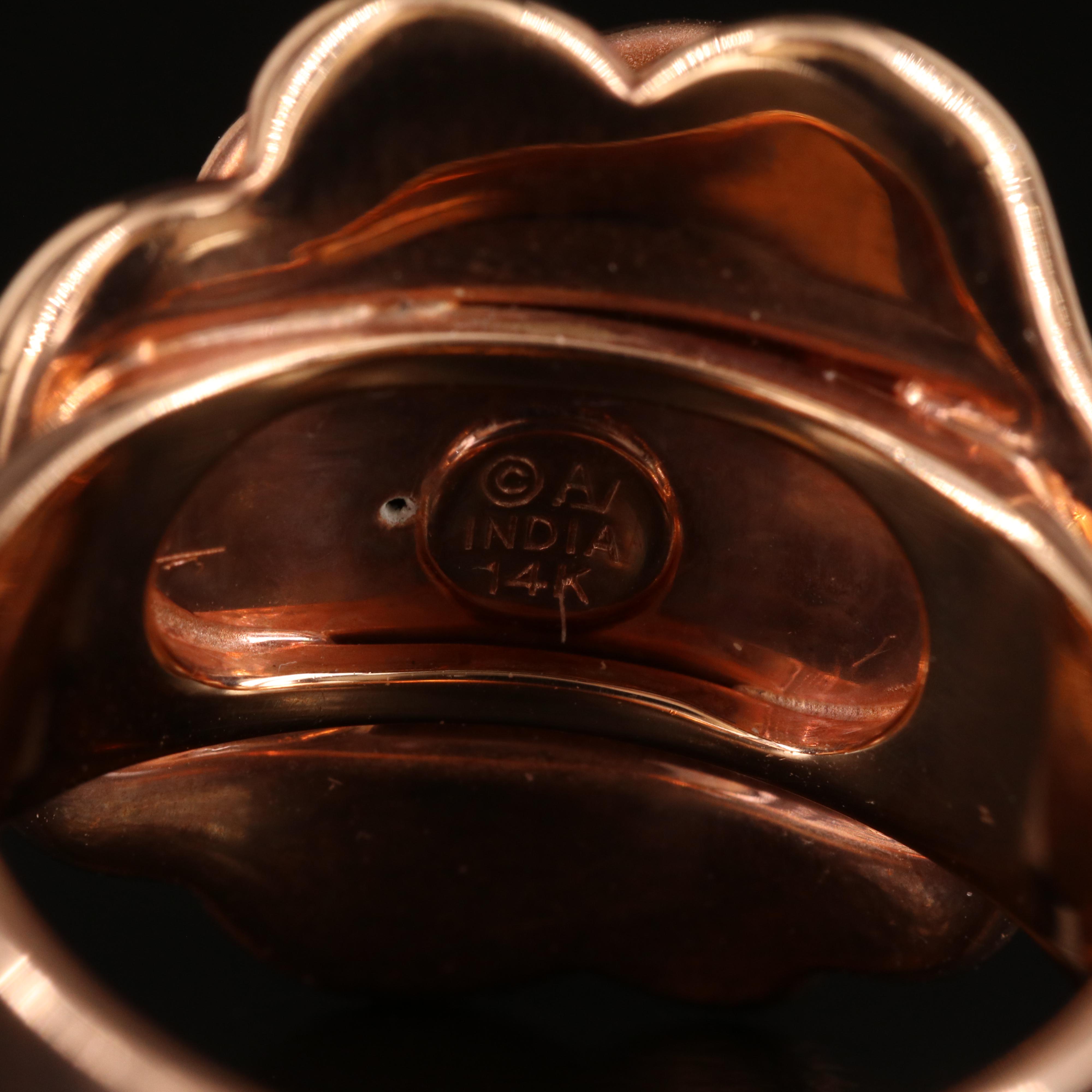 14K Rose Gold Flower Ring