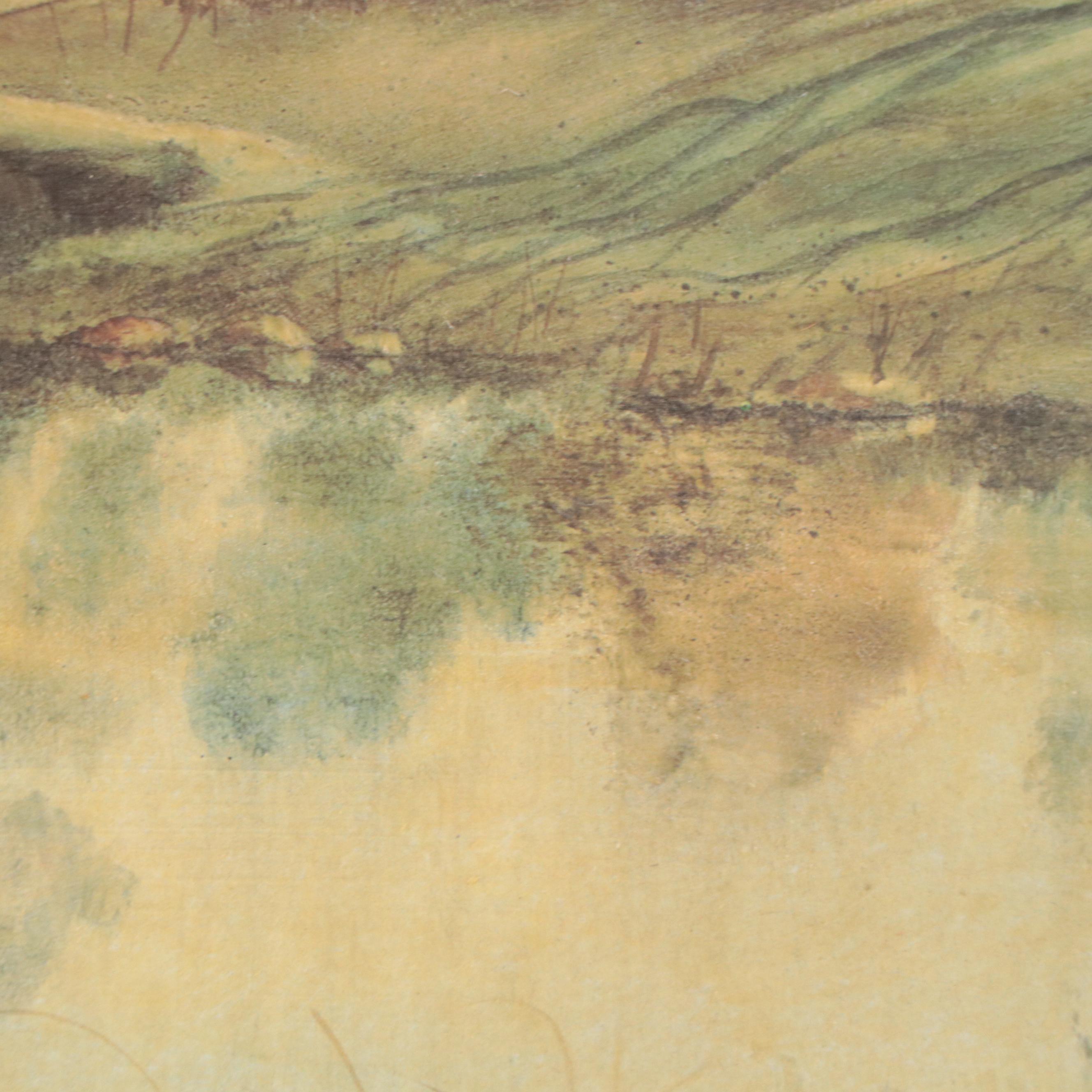 Offset Lithograph of Lake Landscape After Jan Ward Calaski