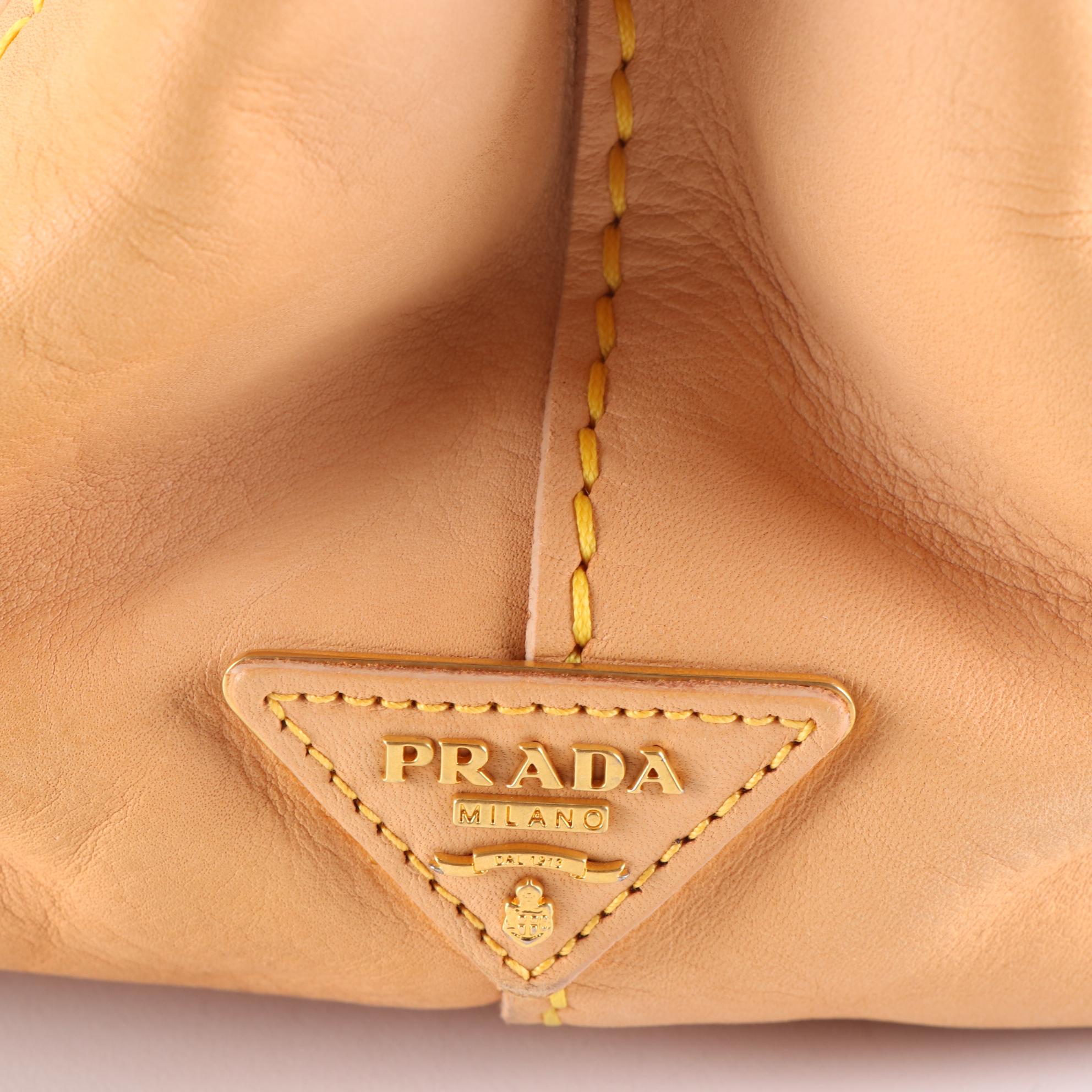 Prada Leather Turnlock Tote Bag