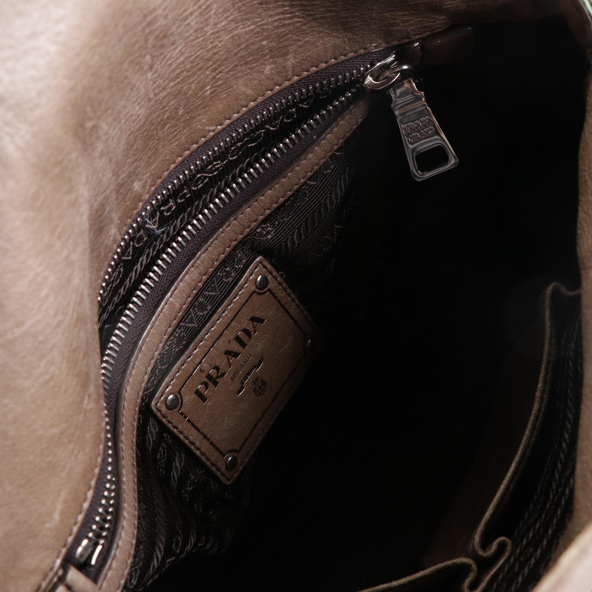 Prada Nylon Tessuto and Leather Shoulder Bag