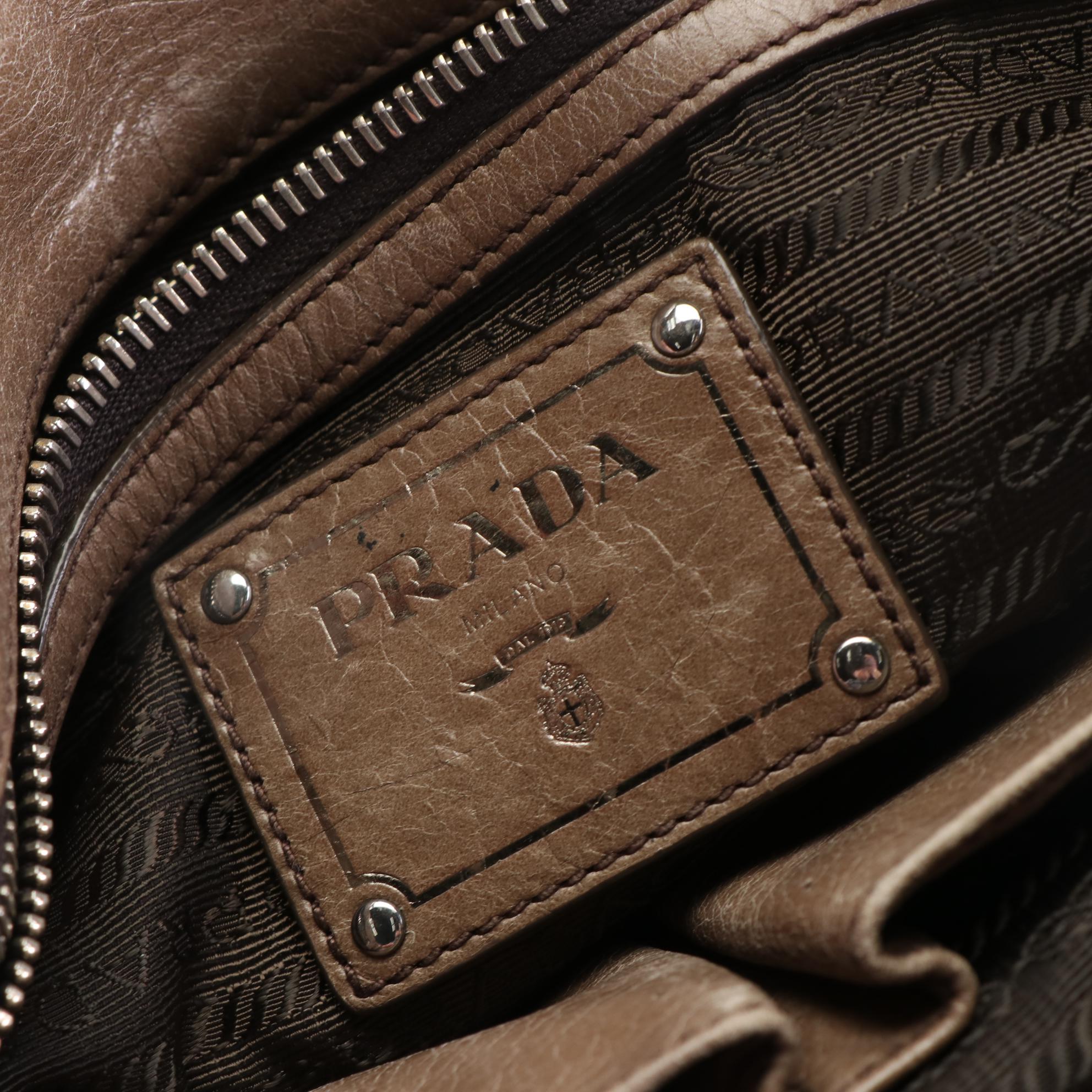 Prada Nylon Tessuto and Leather Shoulder Bag