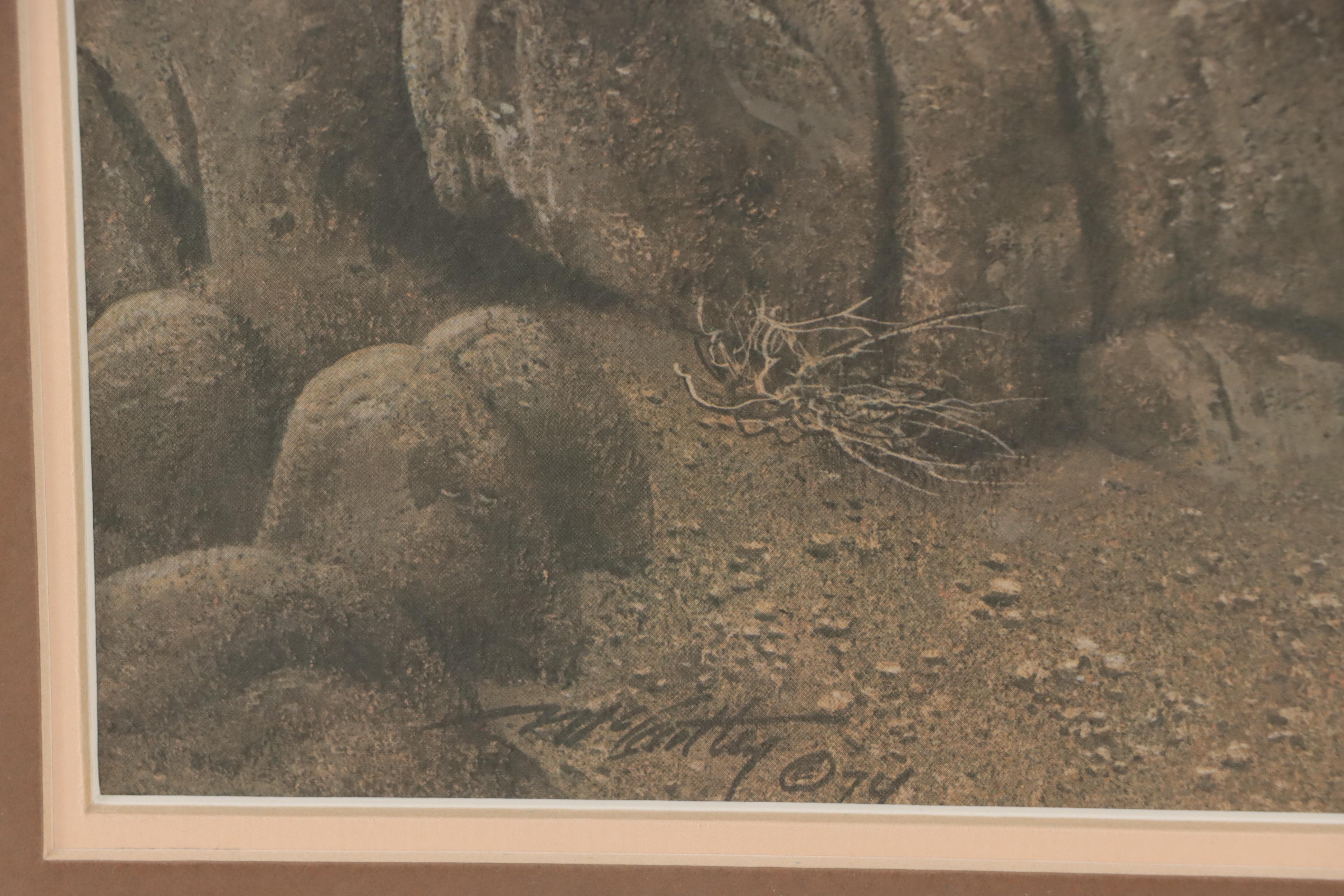 Frank McCarthy Western Genre Scene Offset Lithograph "Waiting For The Escort"