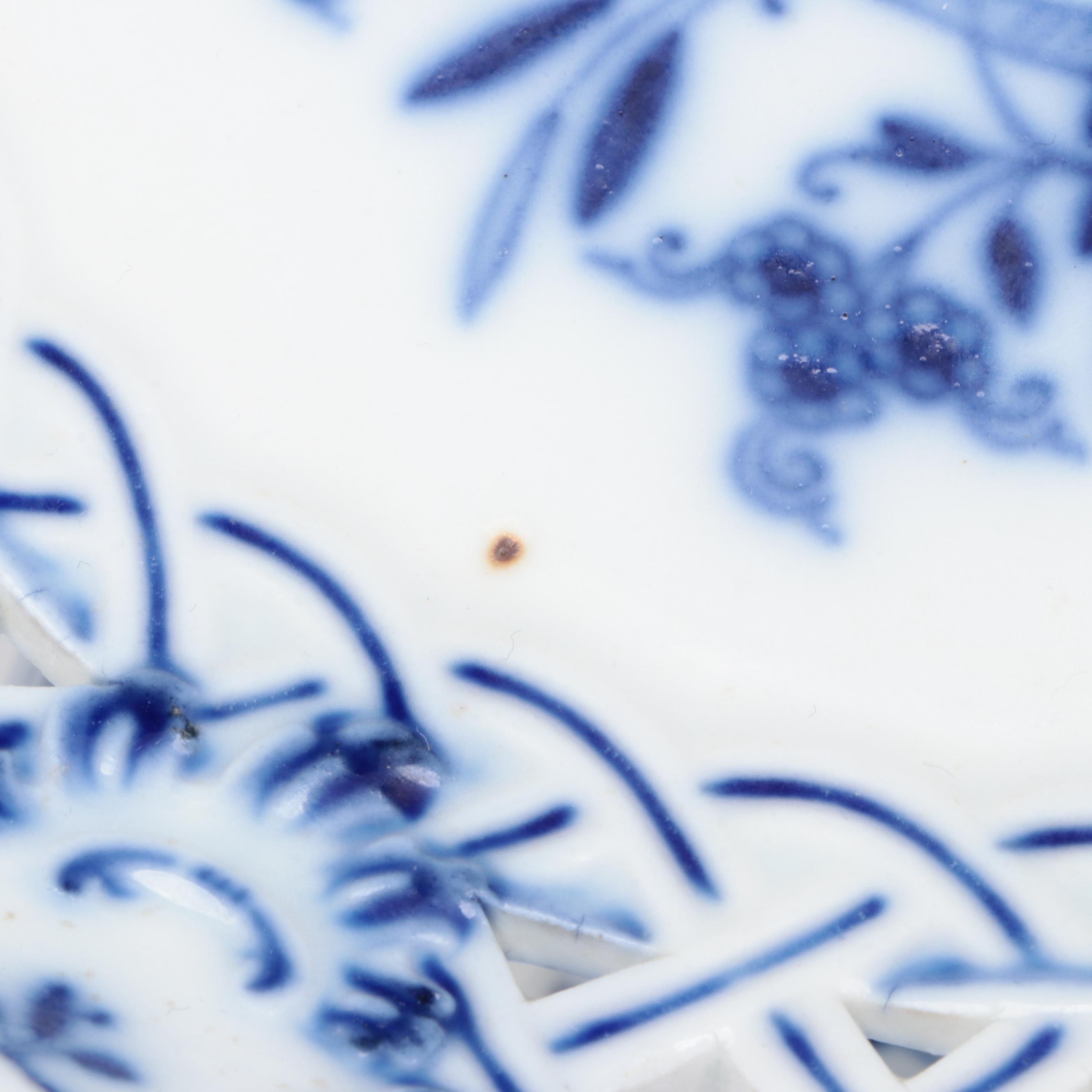 Meissen "Blue Onion" Reticulated Porcelain Compote