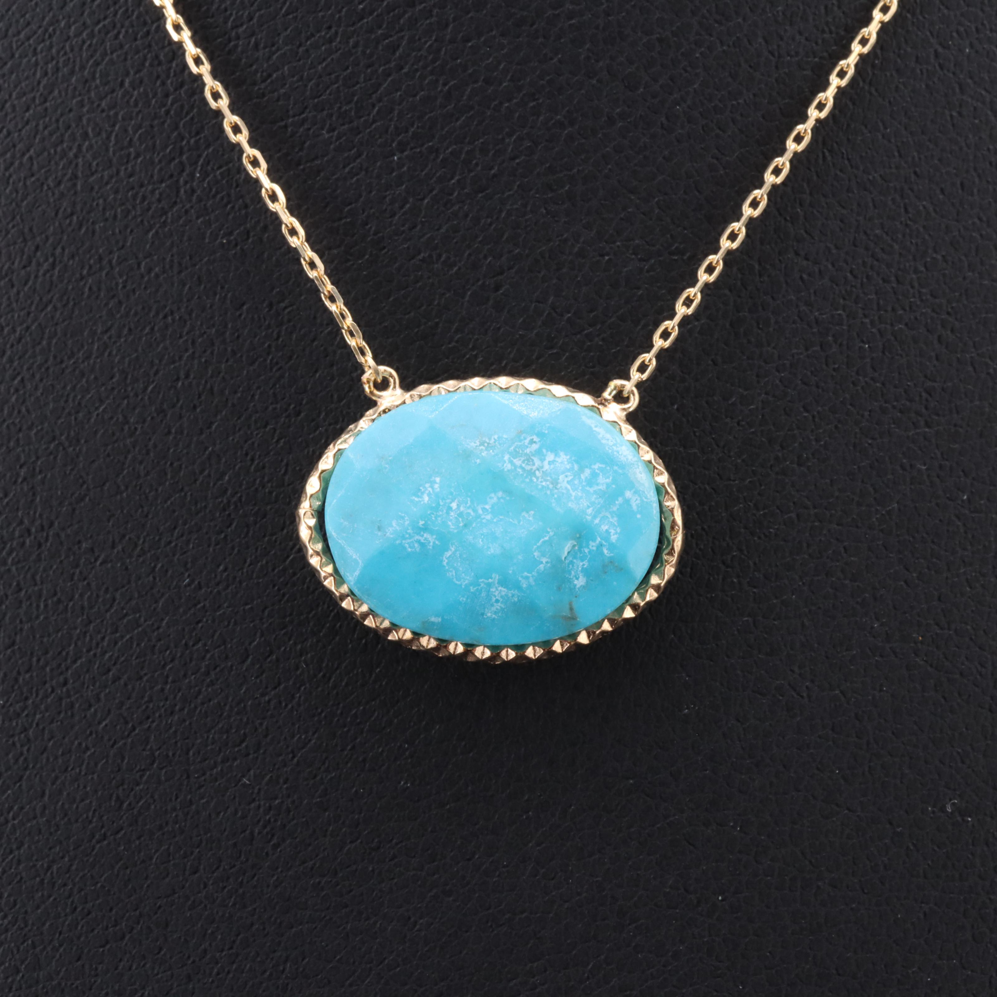 Sterling Turquoise Stationary Necklace
