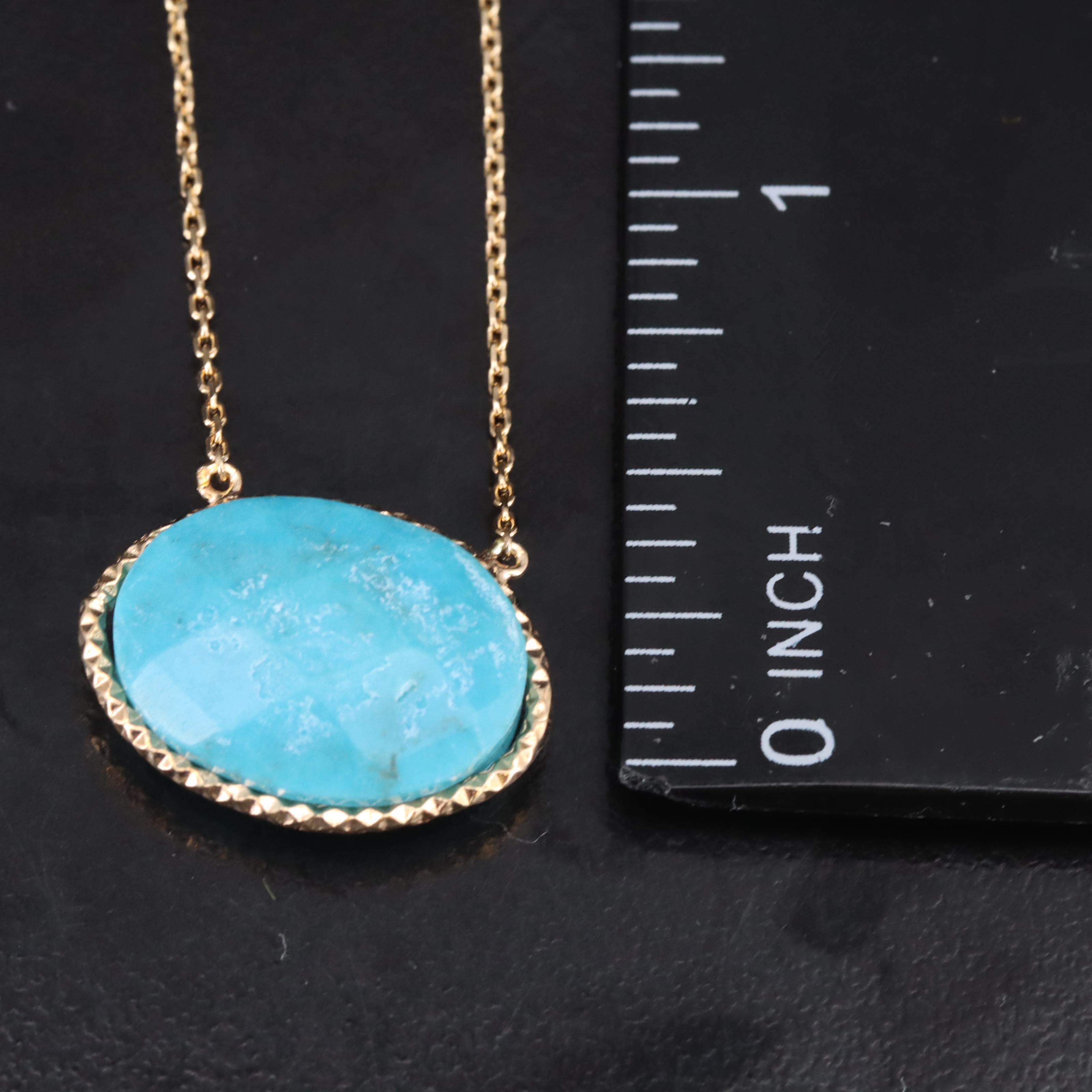 Sterling Turquoise Stationary Necklace