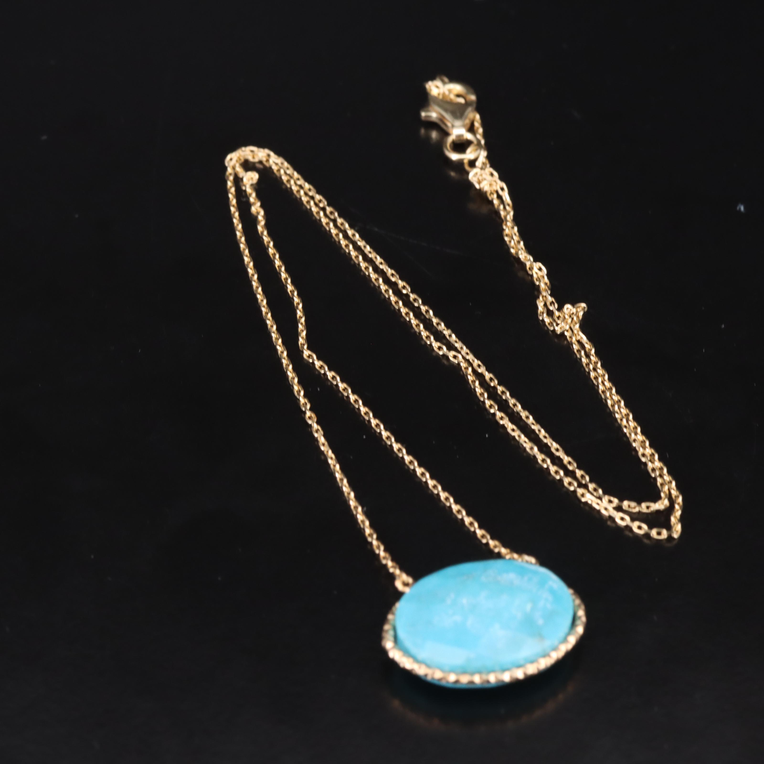 Sterling Turquoise Stationary Necklace