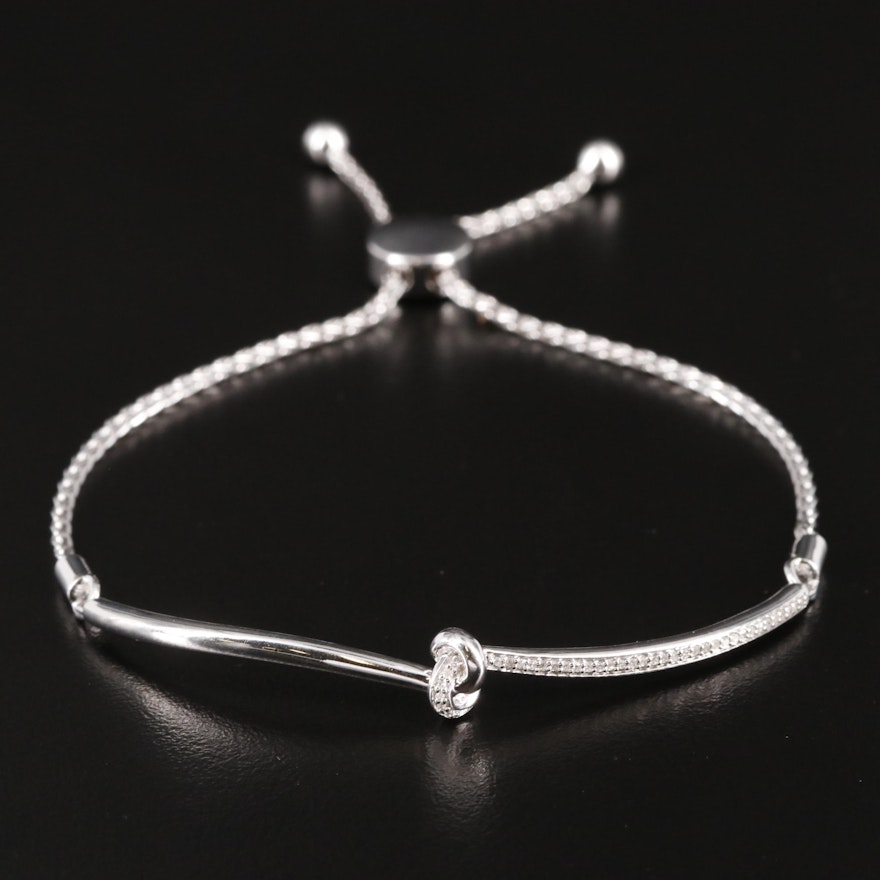 Sterling 0.08 CTW Diamond Bracelet