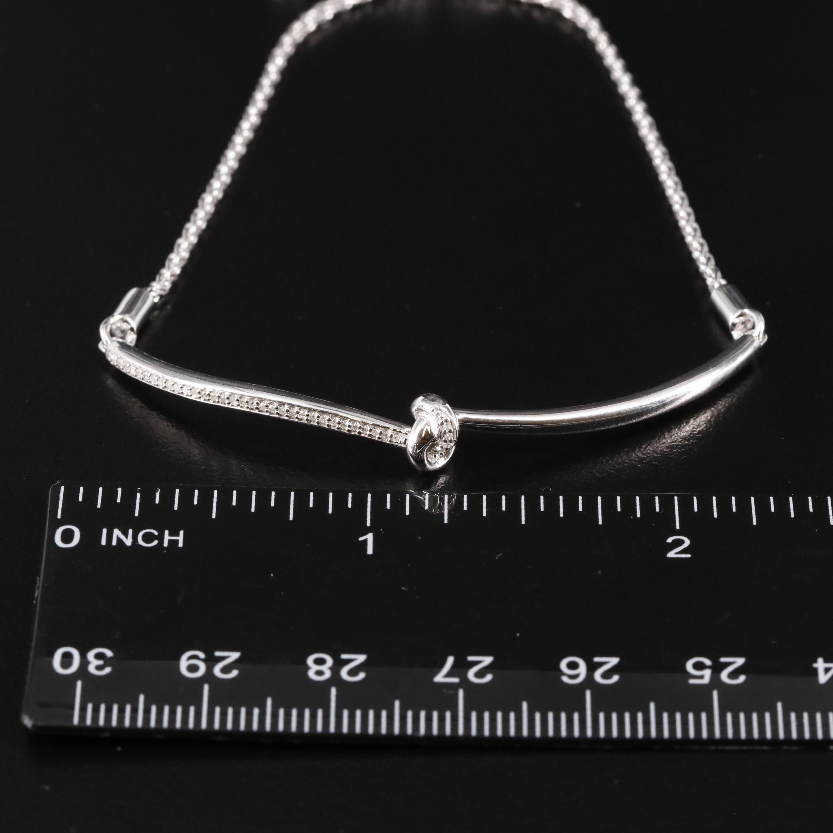 Sterling 0.08 CTW Diamond Bracelet