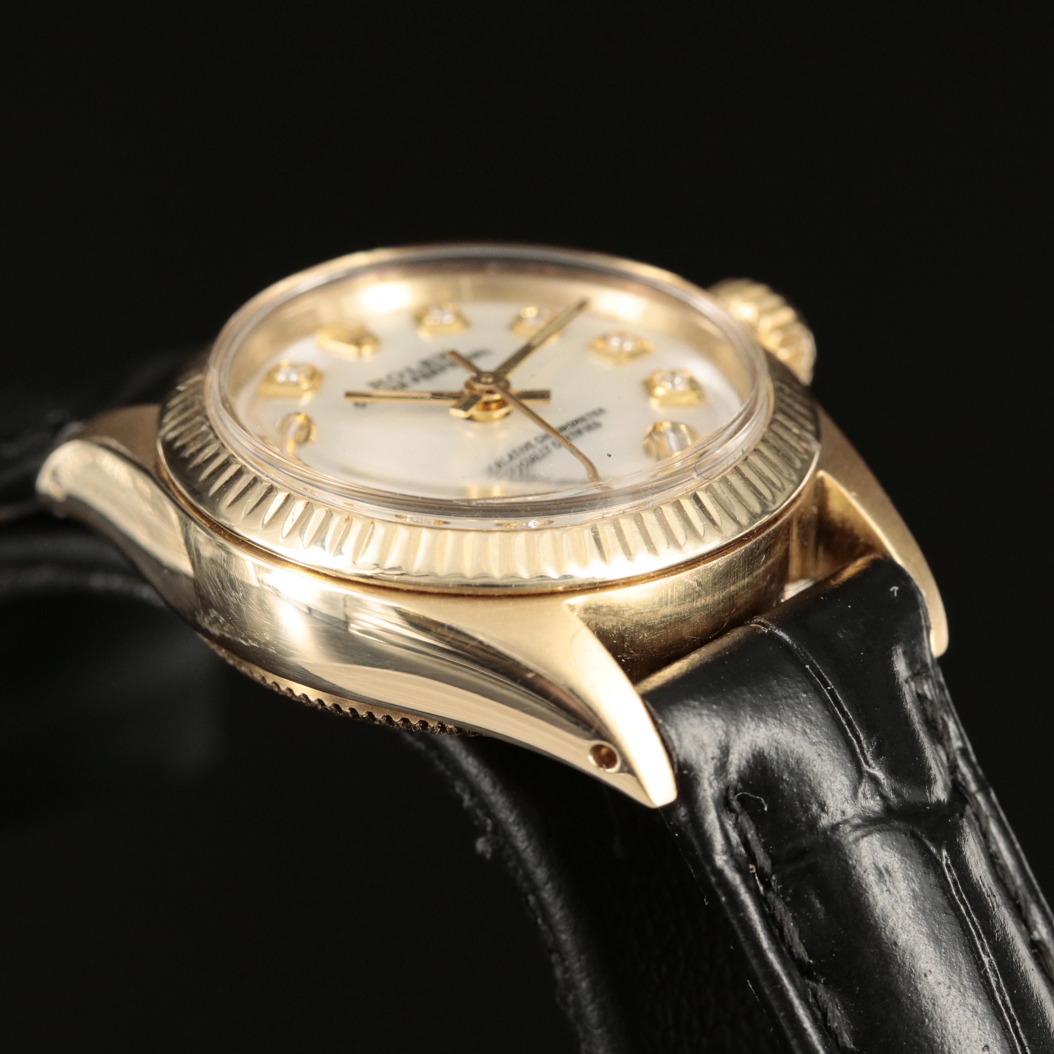 1978 14K and Diamond Rolex Oyster Perpetual Watch