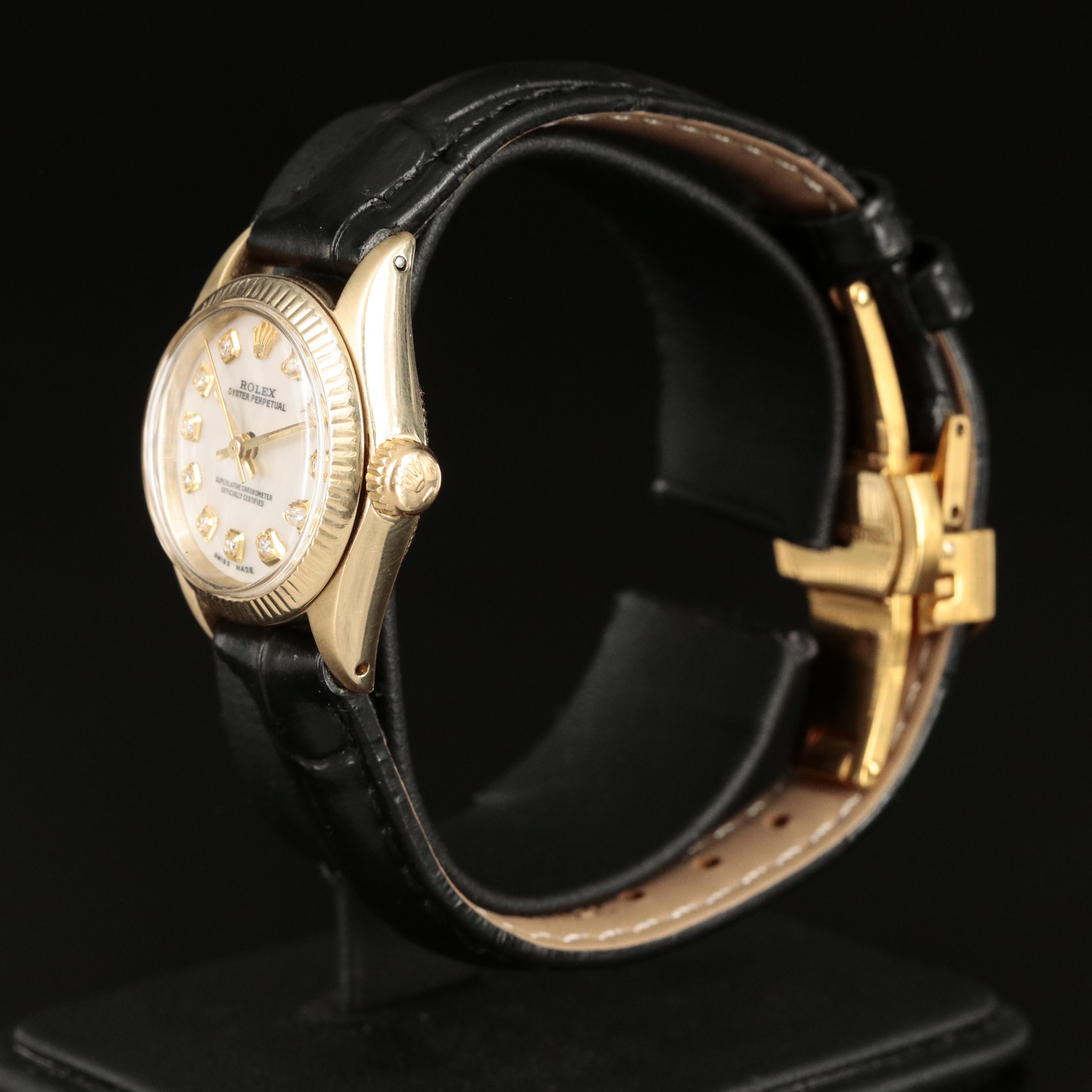 1978 14K and Diamond Rolex Oyster Perpetual Watch