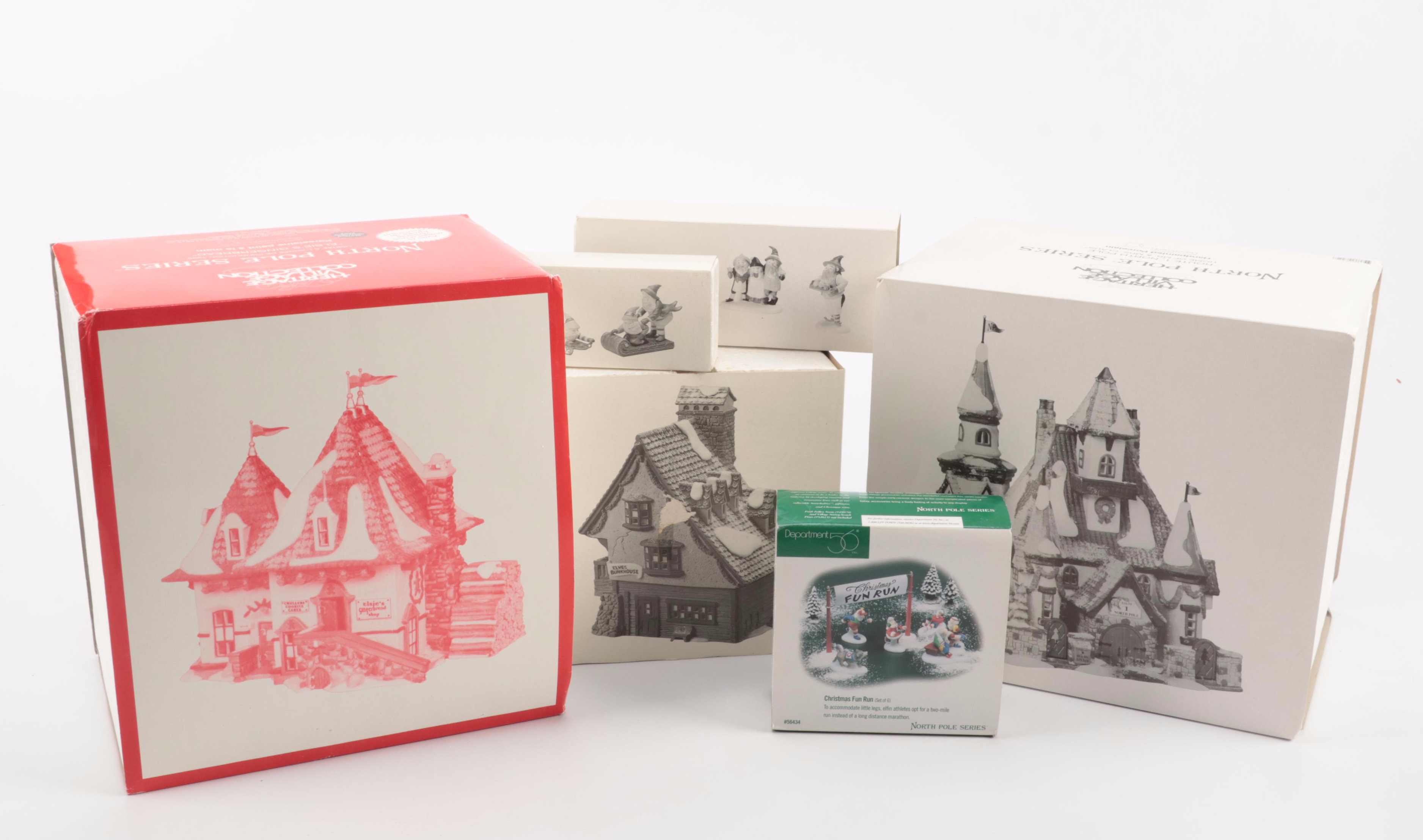 Department 56 North Pole Series Village Buildings and Trees