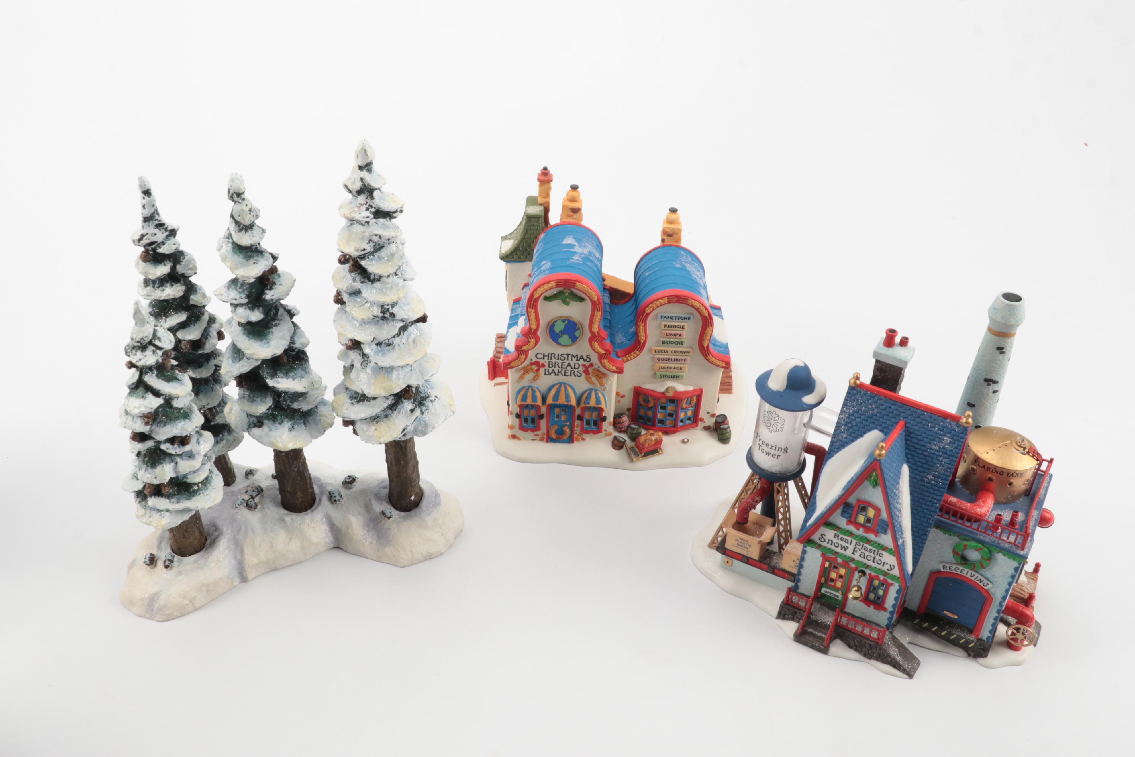 Department 56 North Pole Series Village Buildings and Trees