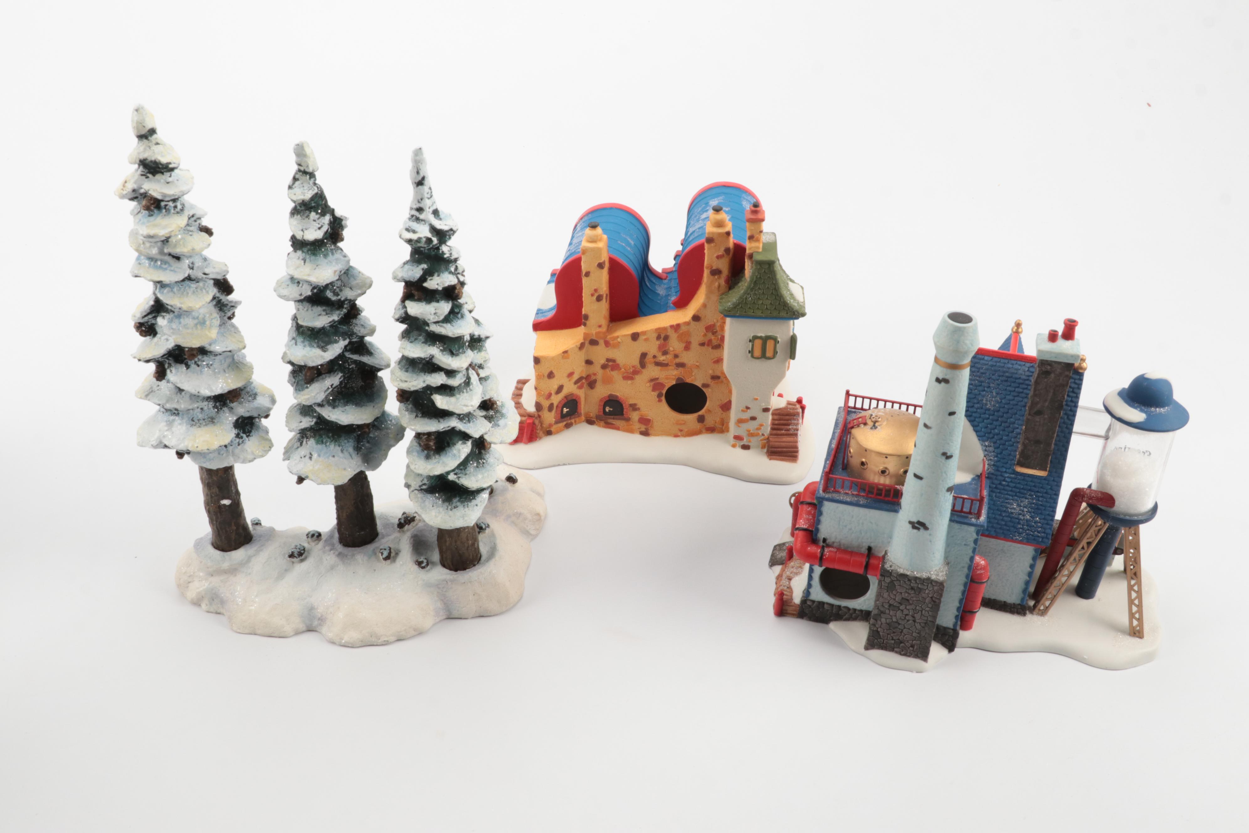 Department 56 North Pole Series Village Buildings and Trees