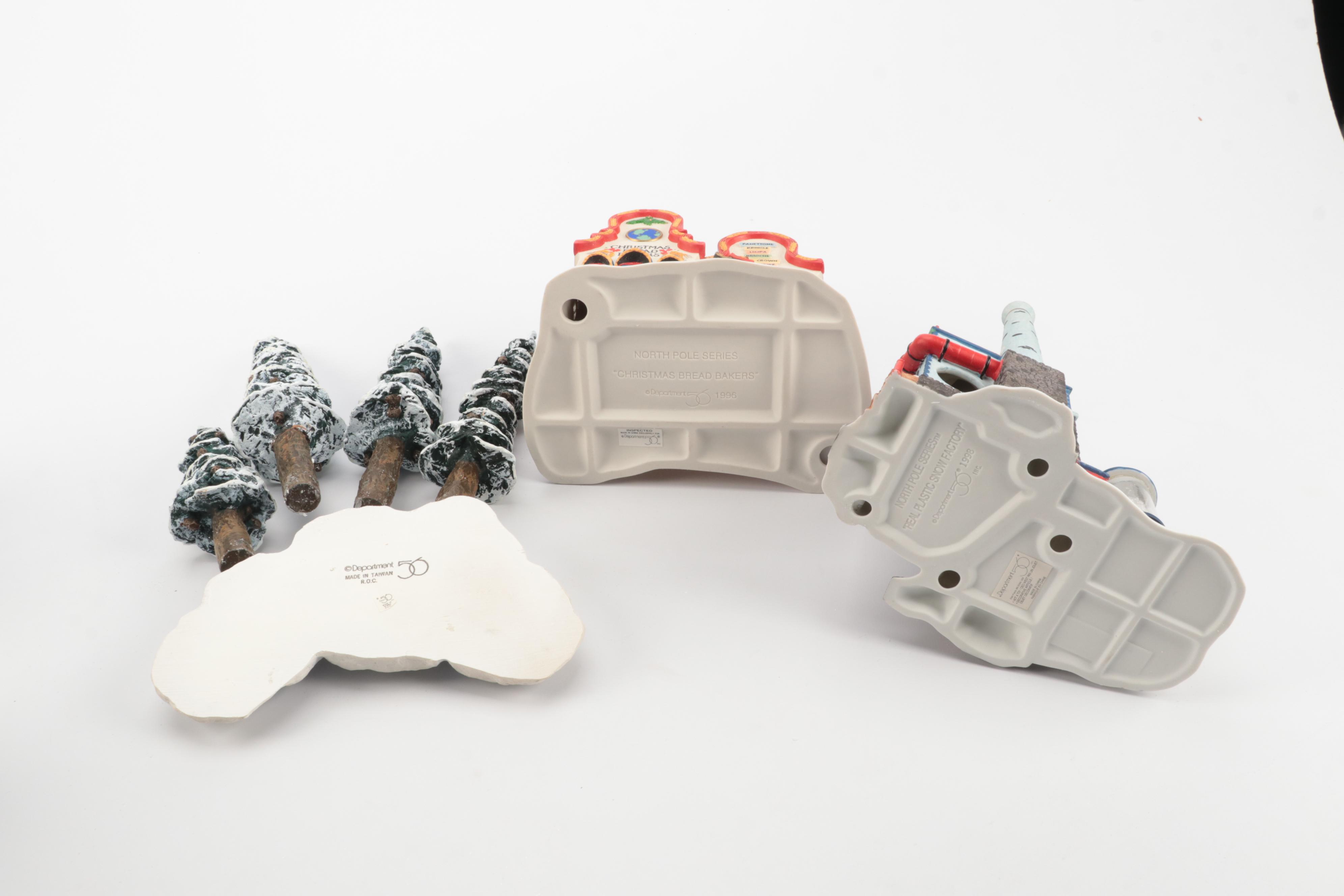 Department 56 North Pole Series Village Buildings and Trees