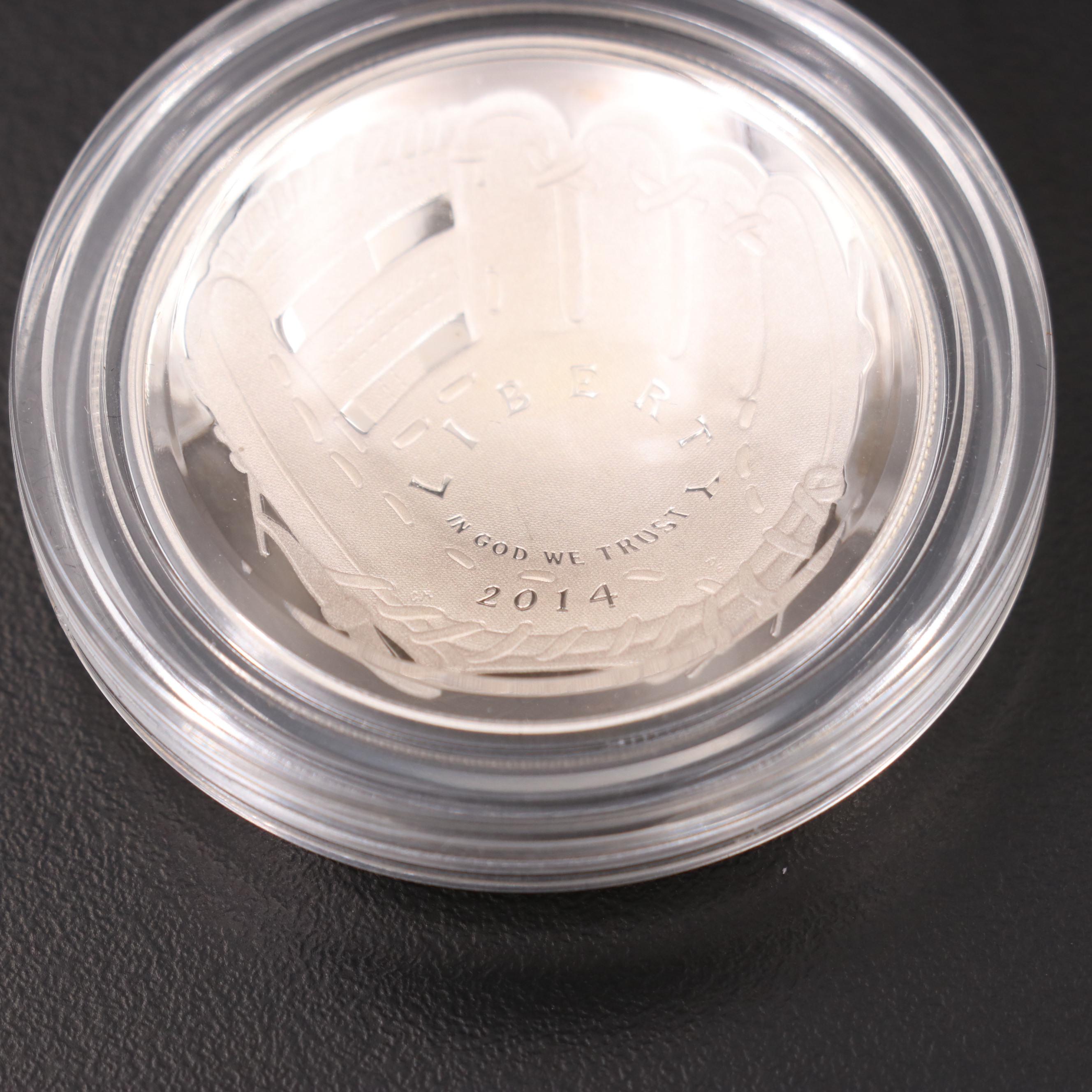 2014-P National Baseball Hall of Fame Commemorative Proof Silver Dollar