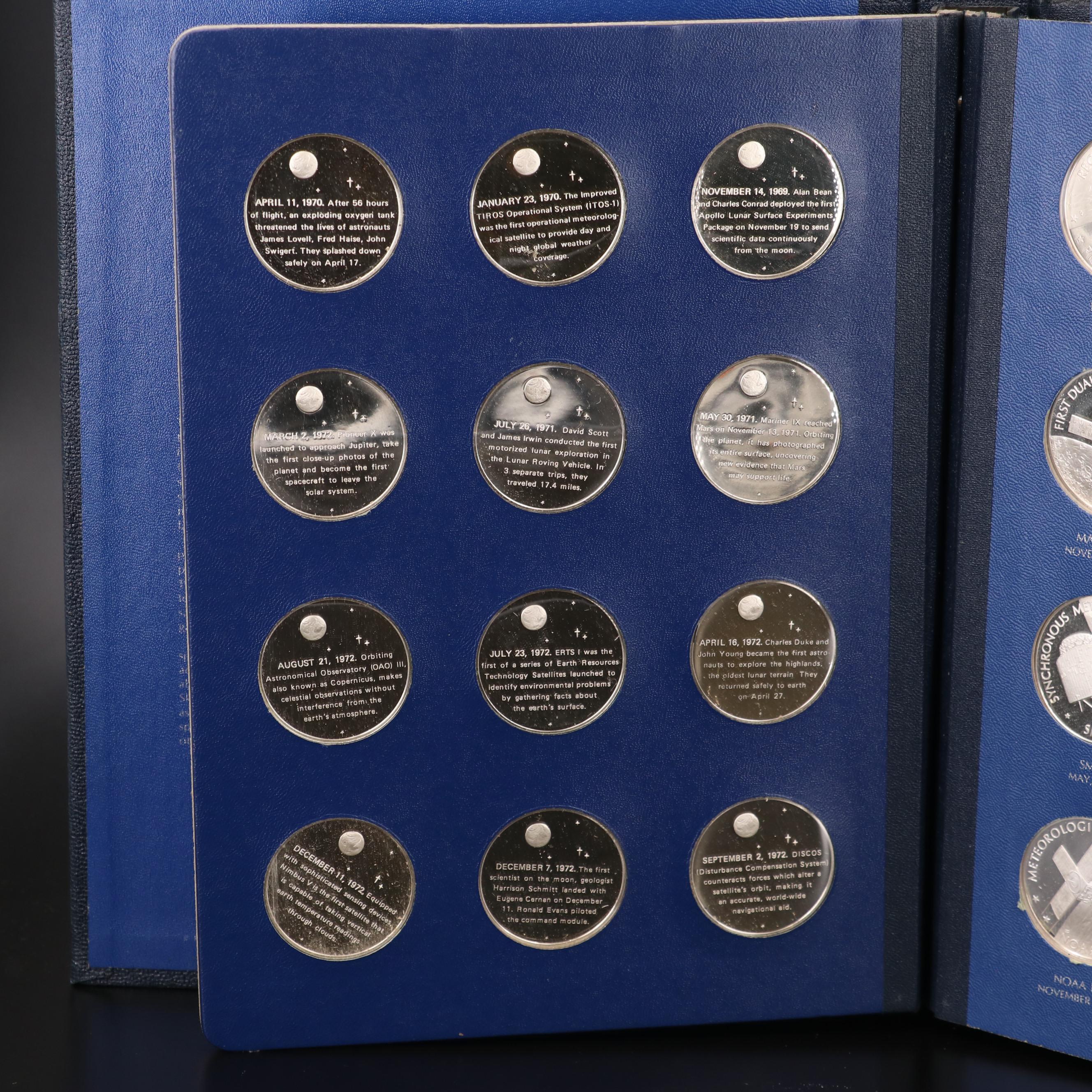 Franklin Mint First Edition "America in Space" Silver Medal Set, 1977