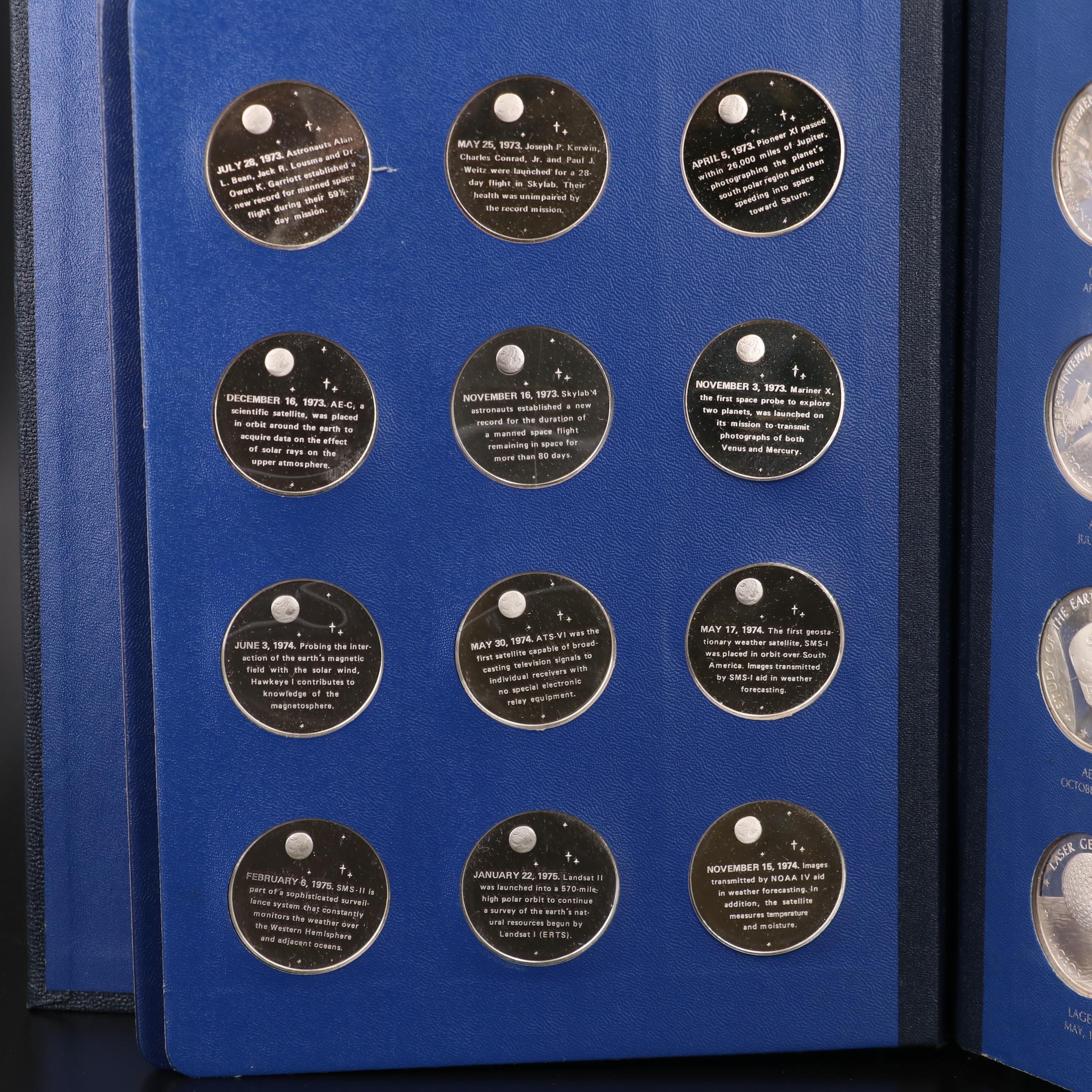 Franklin Mint First Edition "America in Space" Silver Medal Set, 1977