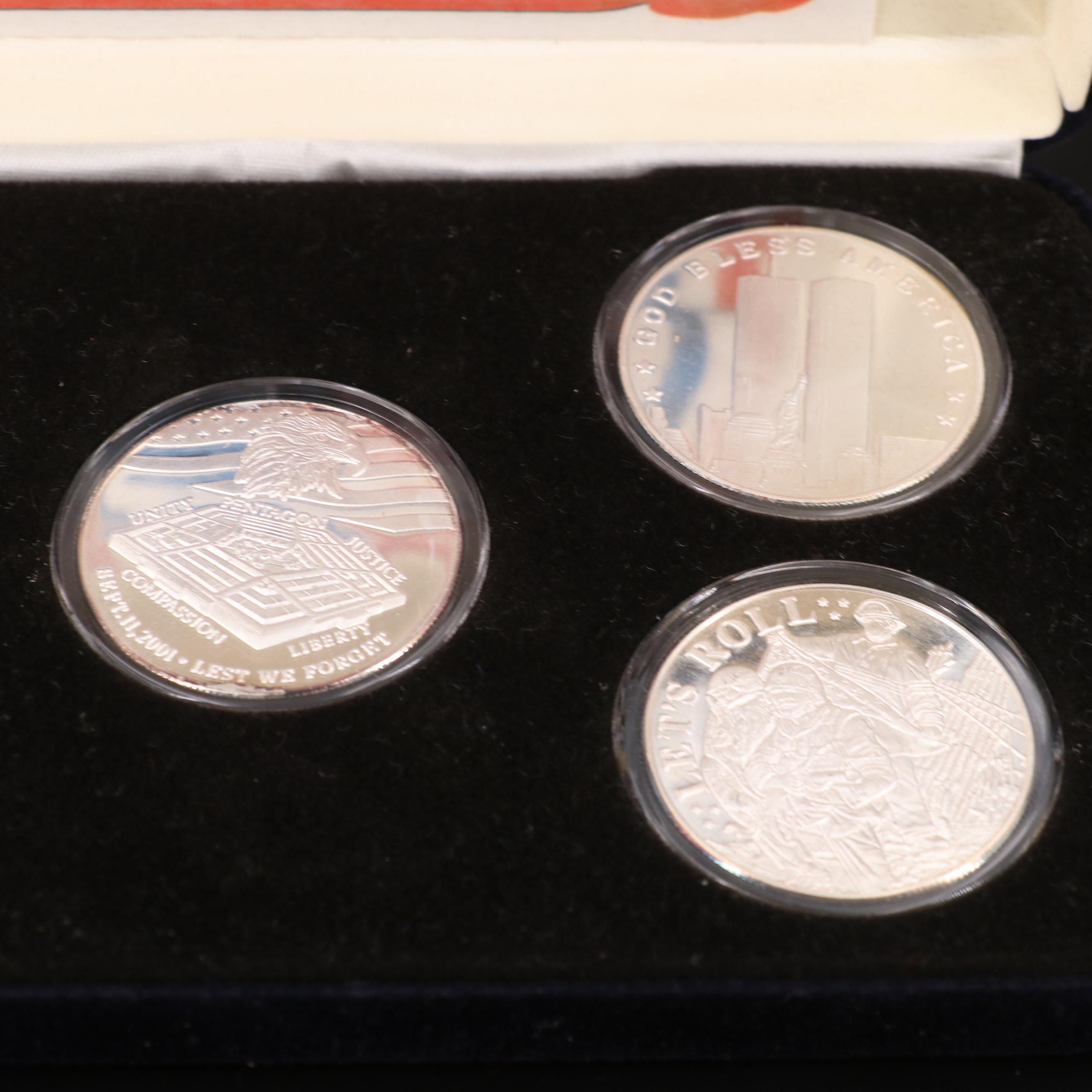 Six 9/11 Commemorative Silver Coins