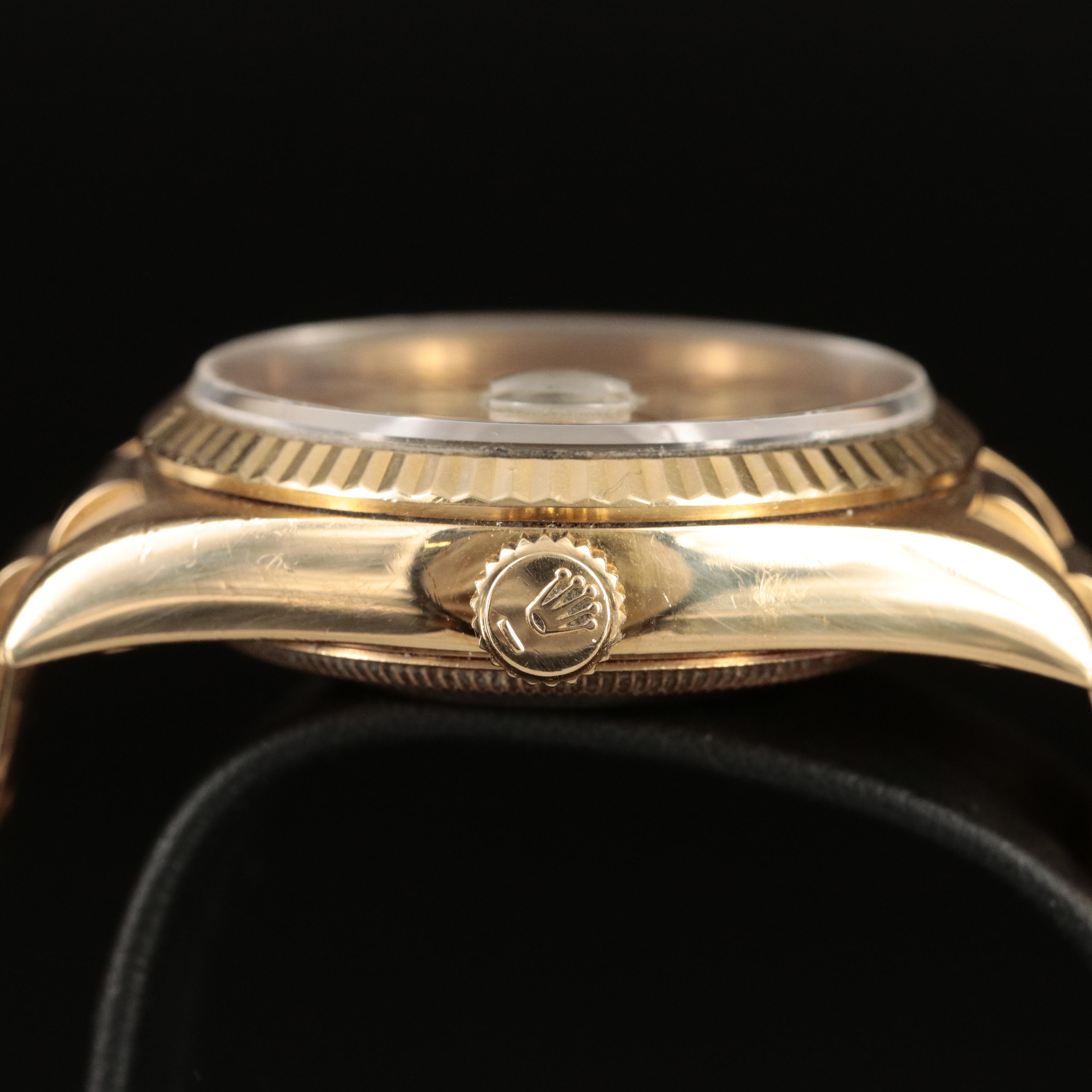 18K 1996 Rolex Day-Date President Pyramid Dial Watch